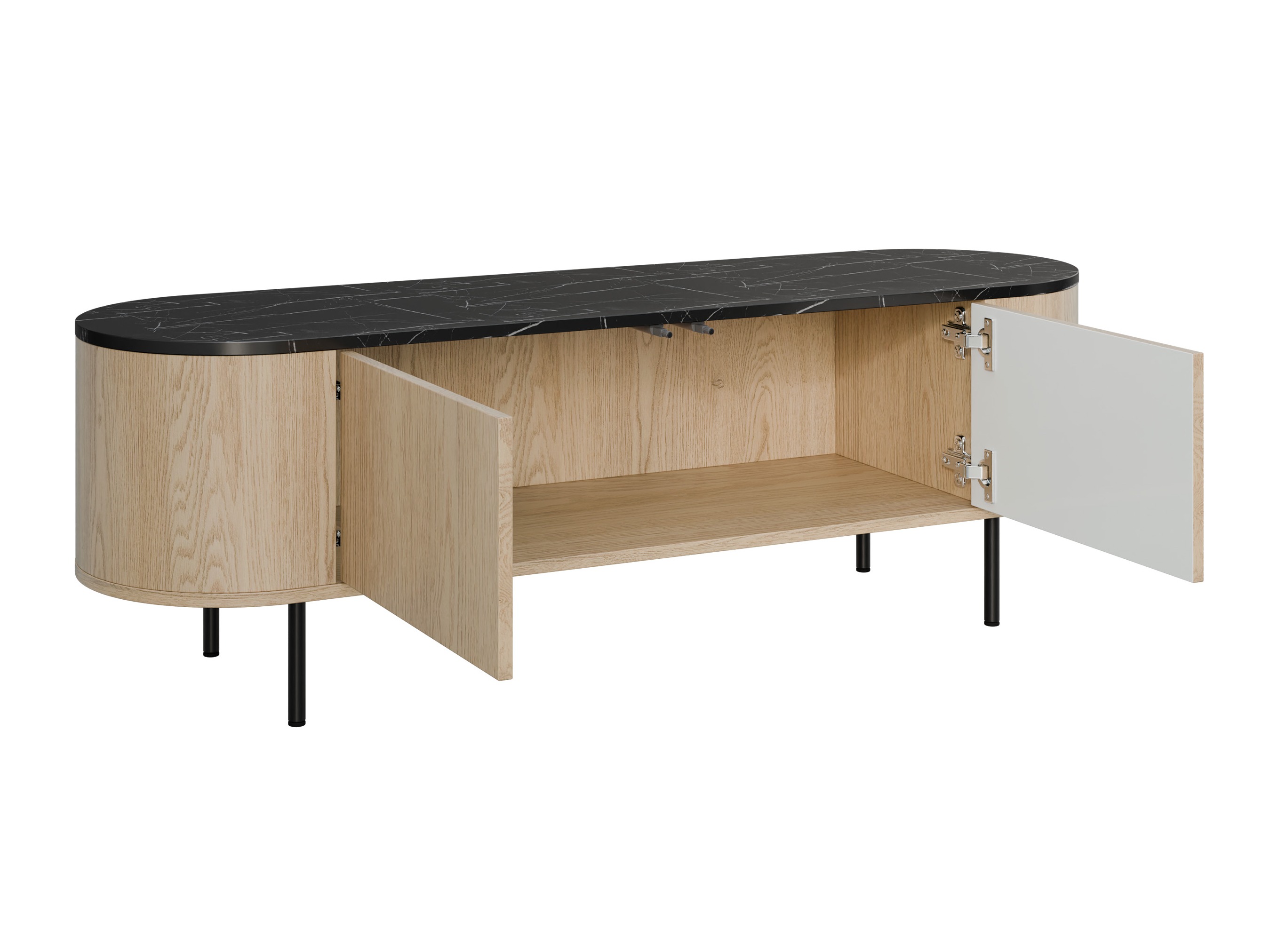 Comodă TV Comfivo Livtena (Marmură albă + Auriu)