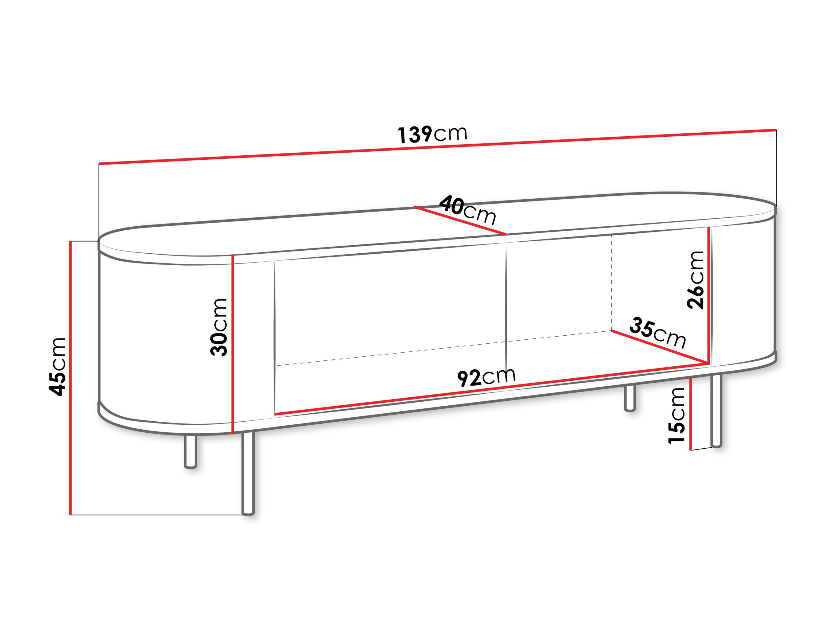 Comodă TV Comfivo Livtena (Marmură albă + Auriu)