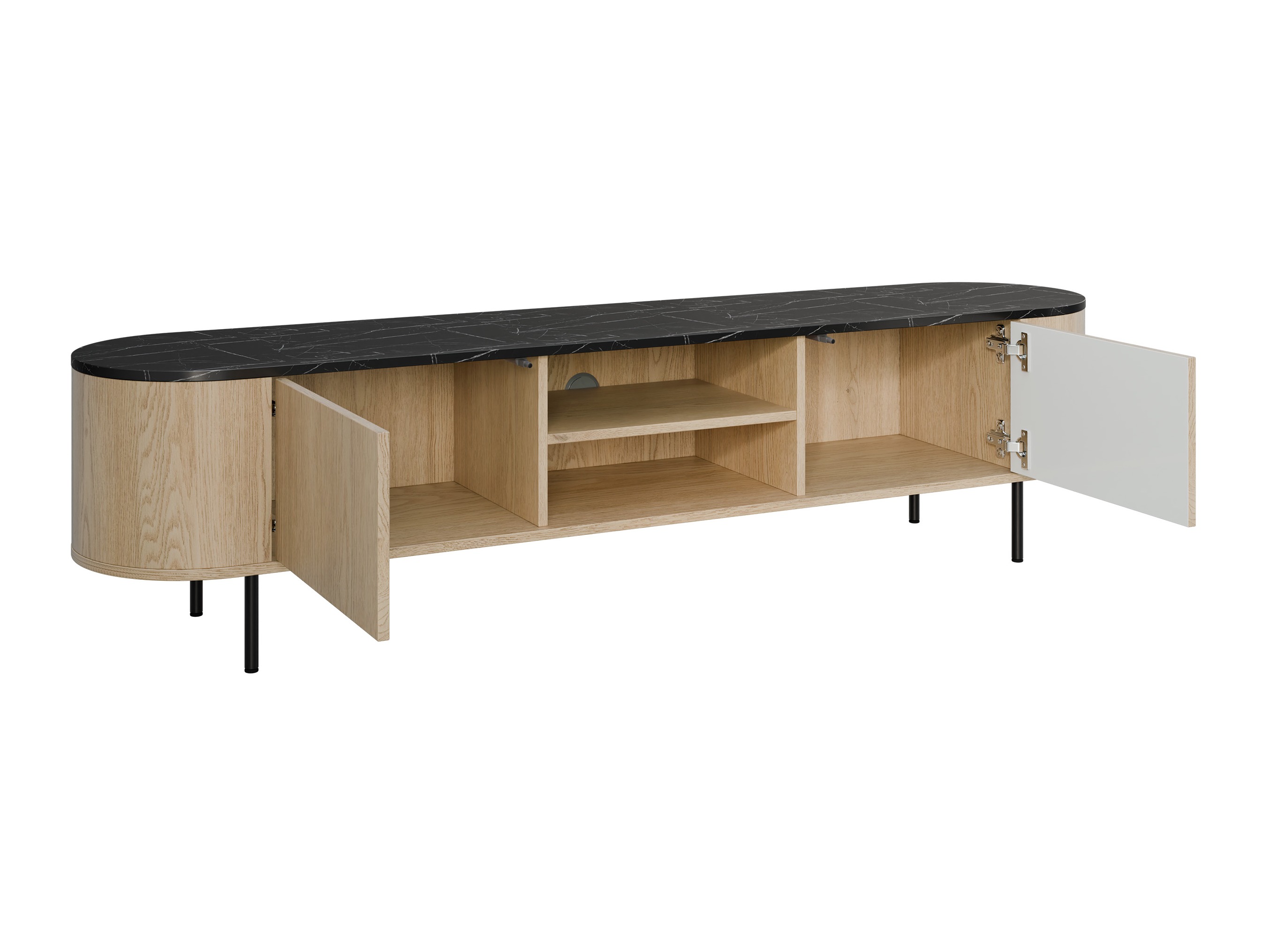 Set de living Comfivo Livtena 105 (Marmură neagră + Negru)