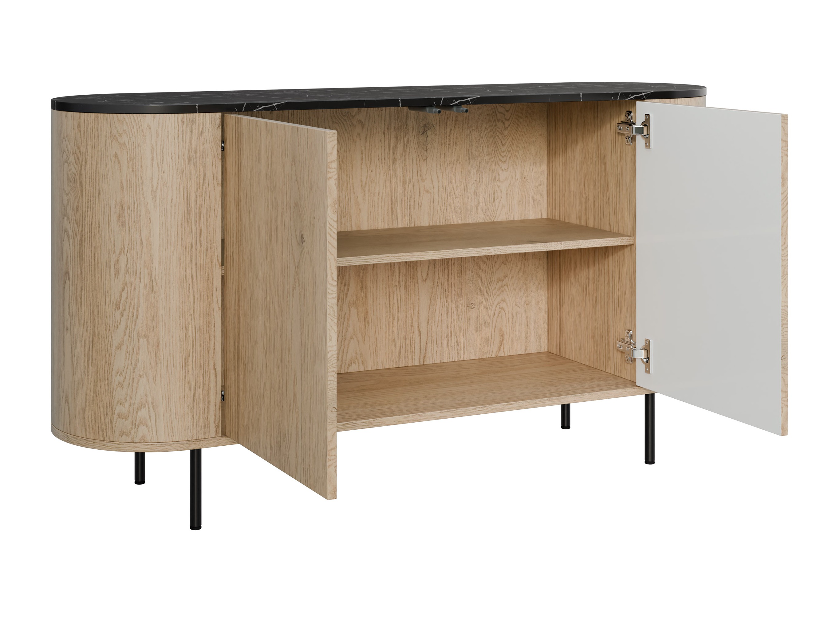 Set de living Comfivo Livtena (Marmură albă + Auriu)