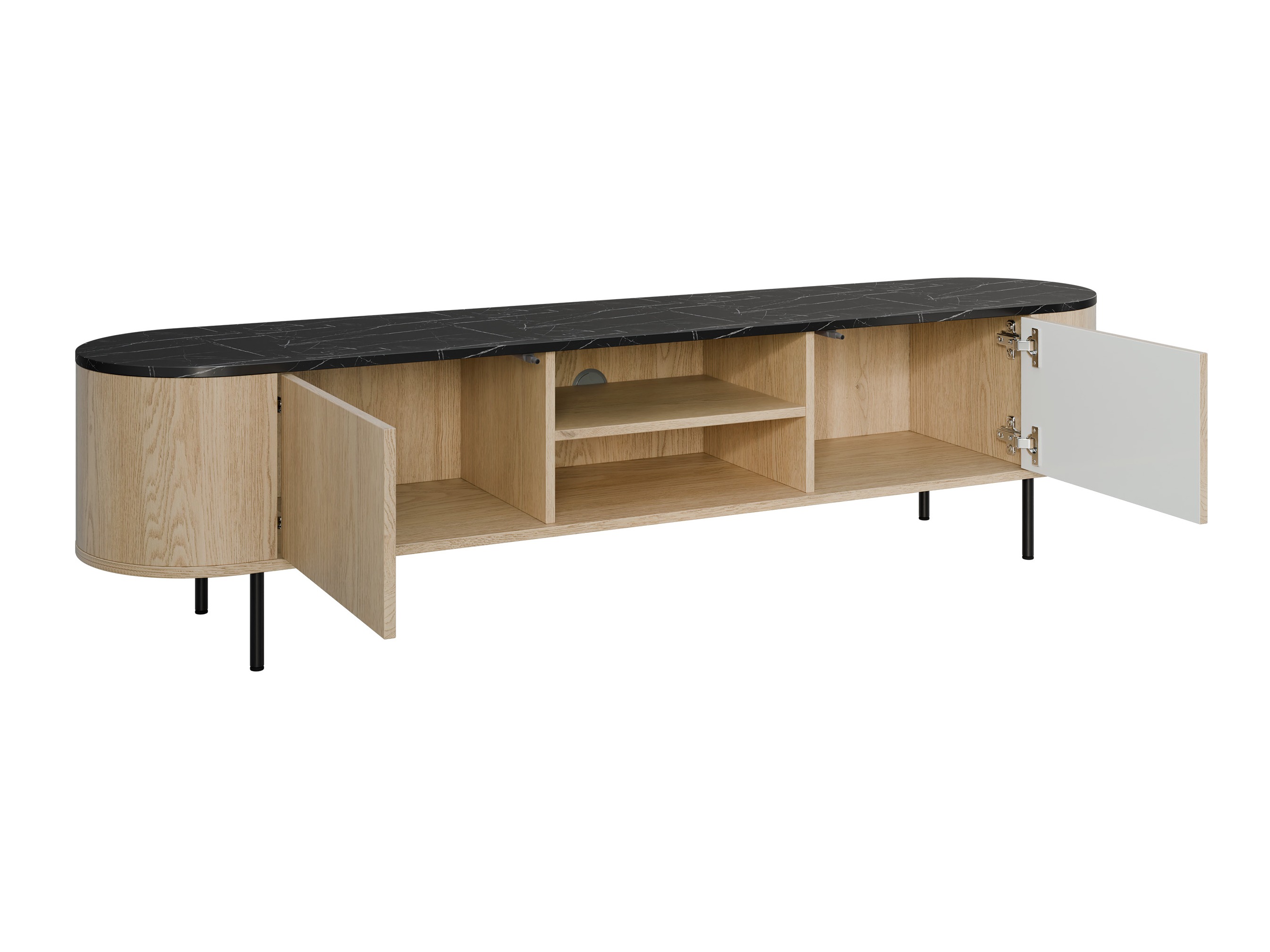 Set de living Comfivo Livtena (Marmură albă + Auriu)