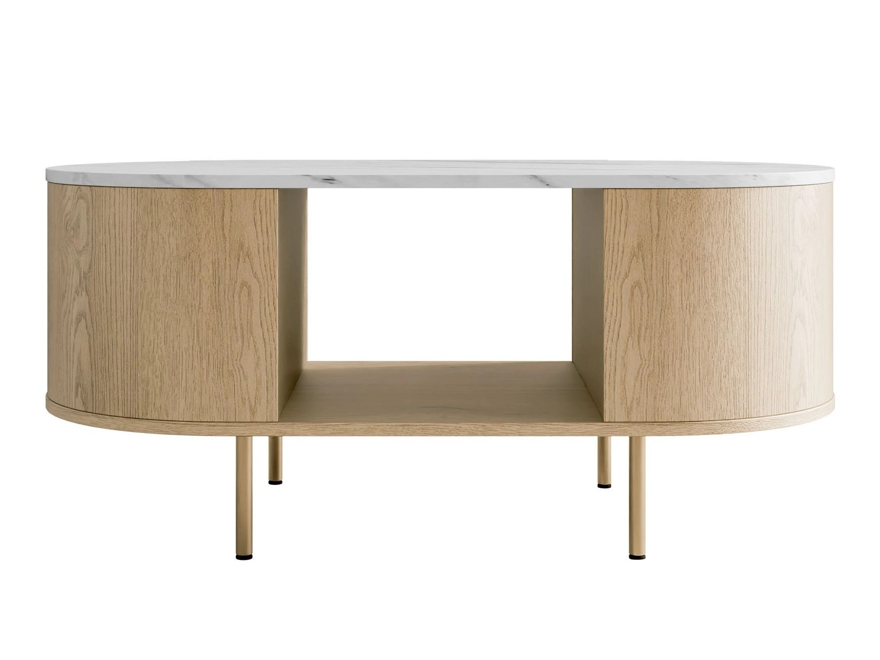 Set de living Comfivo Livtena (Marmură albă + Auriu)