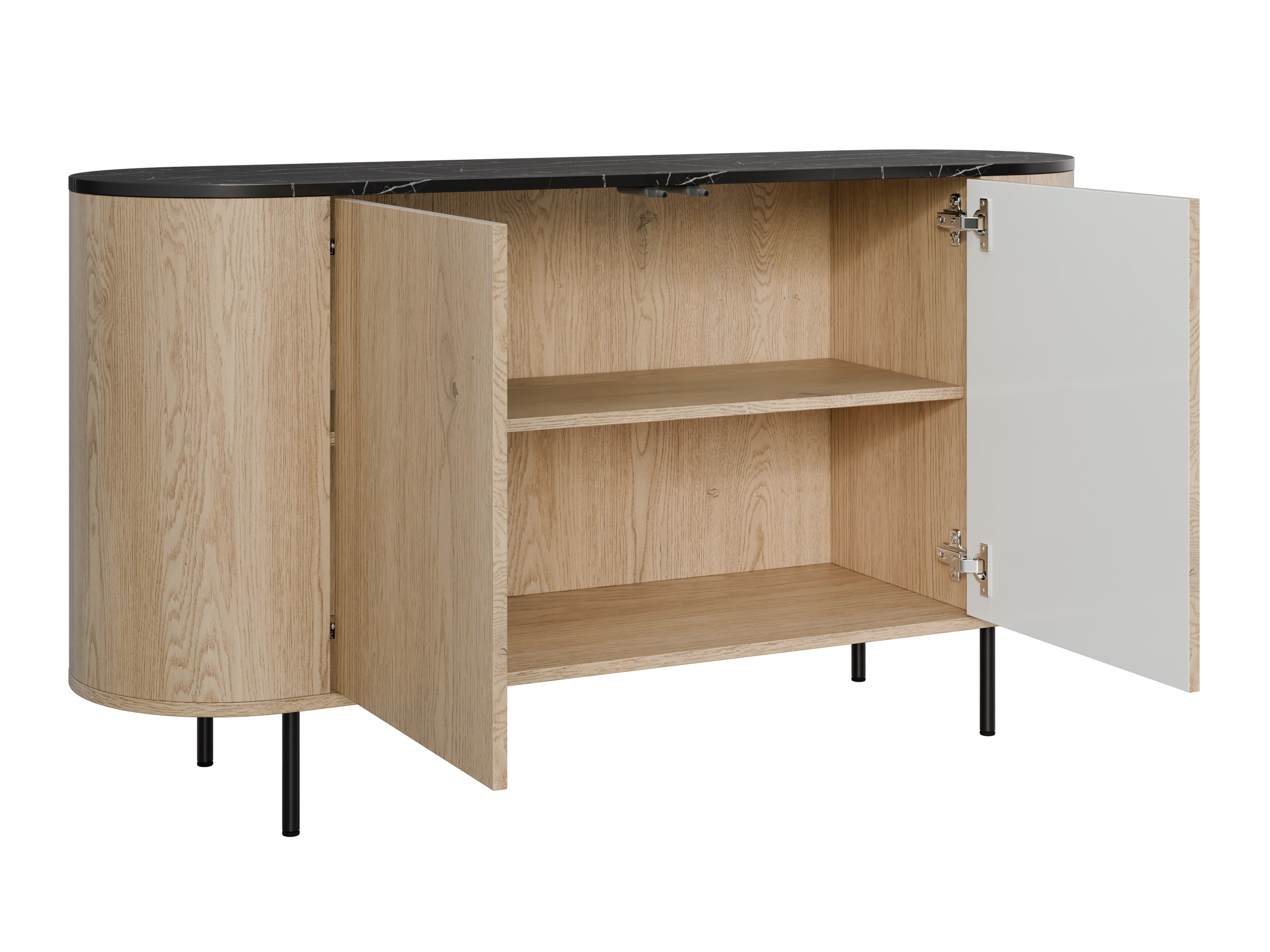 Set de living Comfivo Livtena (Marmură neagră + Negru)