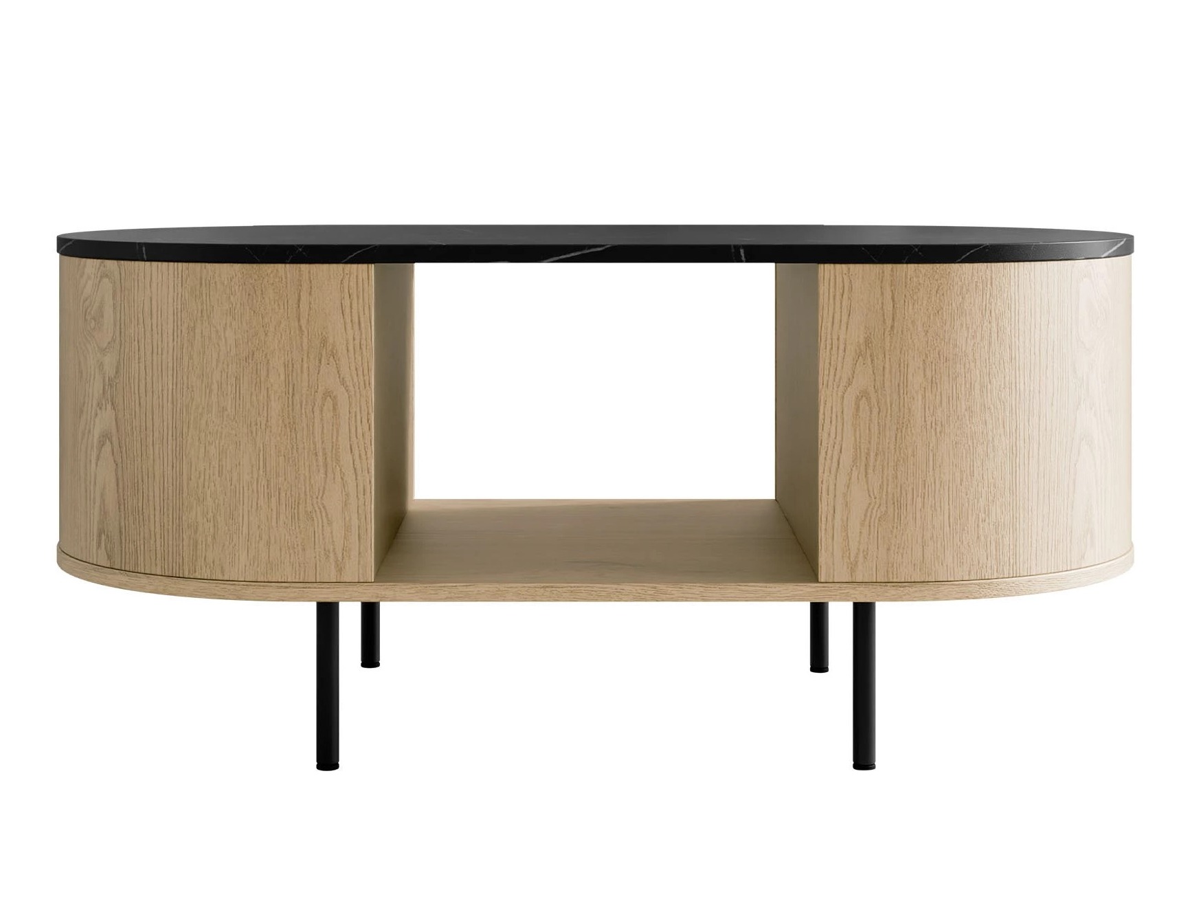 Set de living Comfivo Livtena (Marmură neagră + Negru)