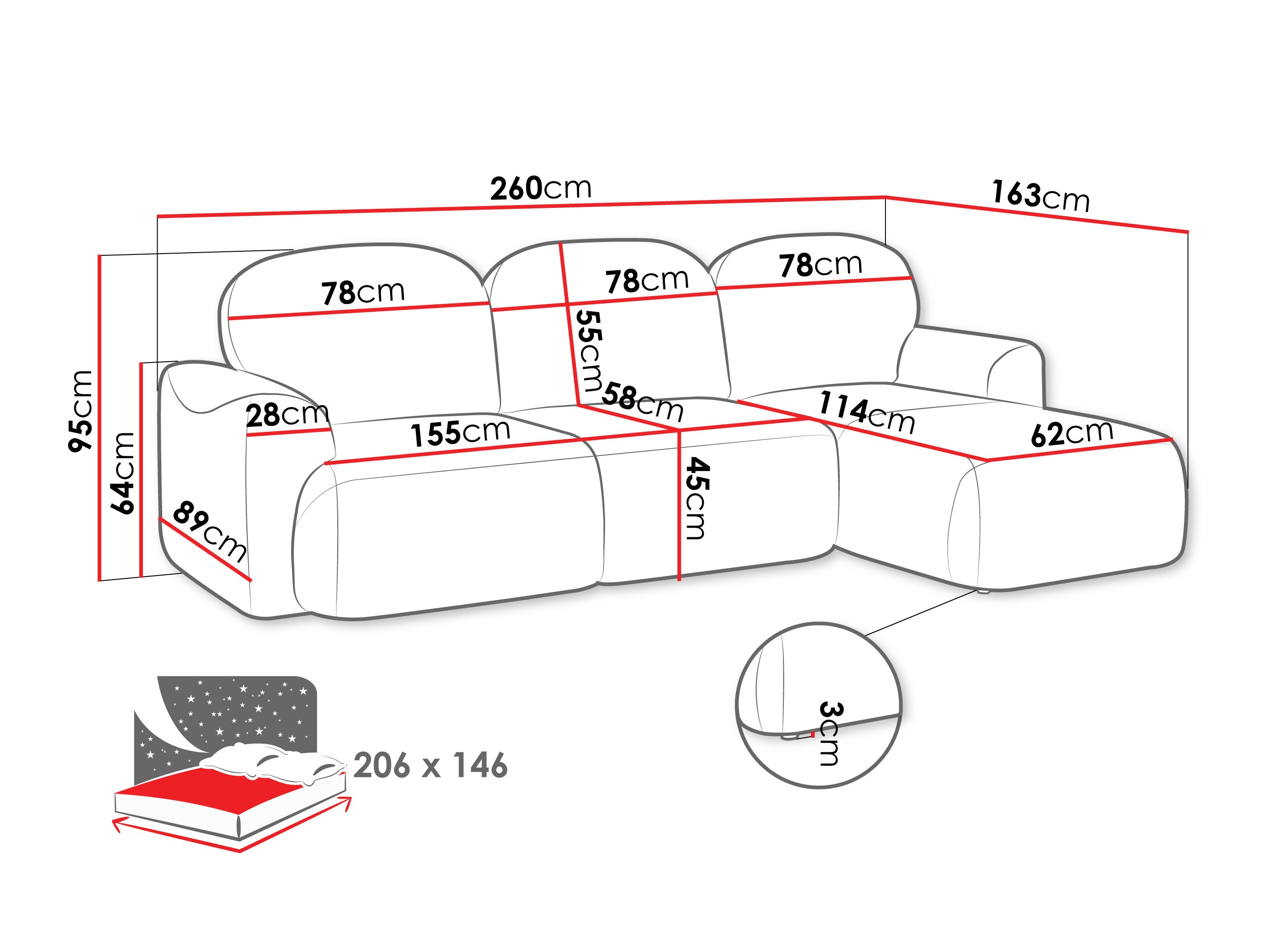 Colțar ComfiDream Fjoruna (Cremona 38)