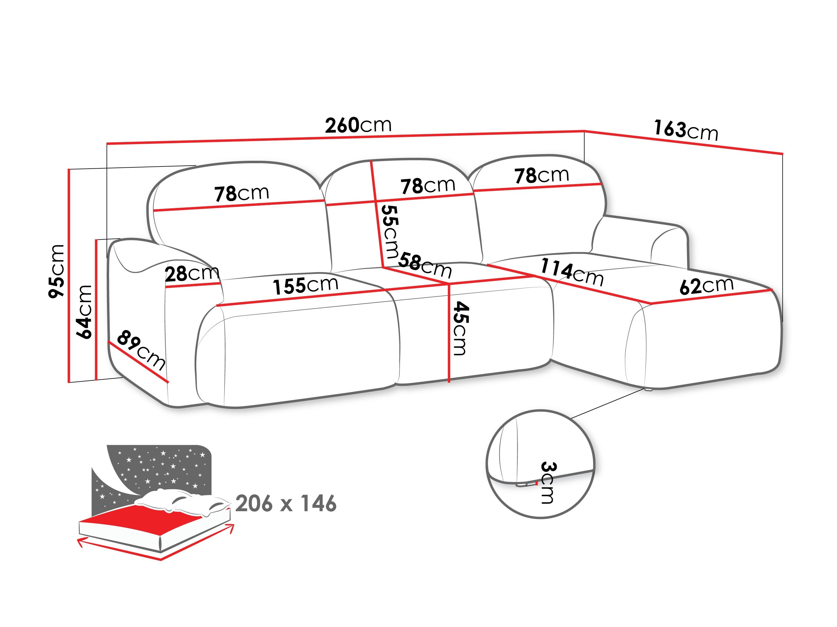 Colțar ComfiDream Fjoruna (Cremona 96)
