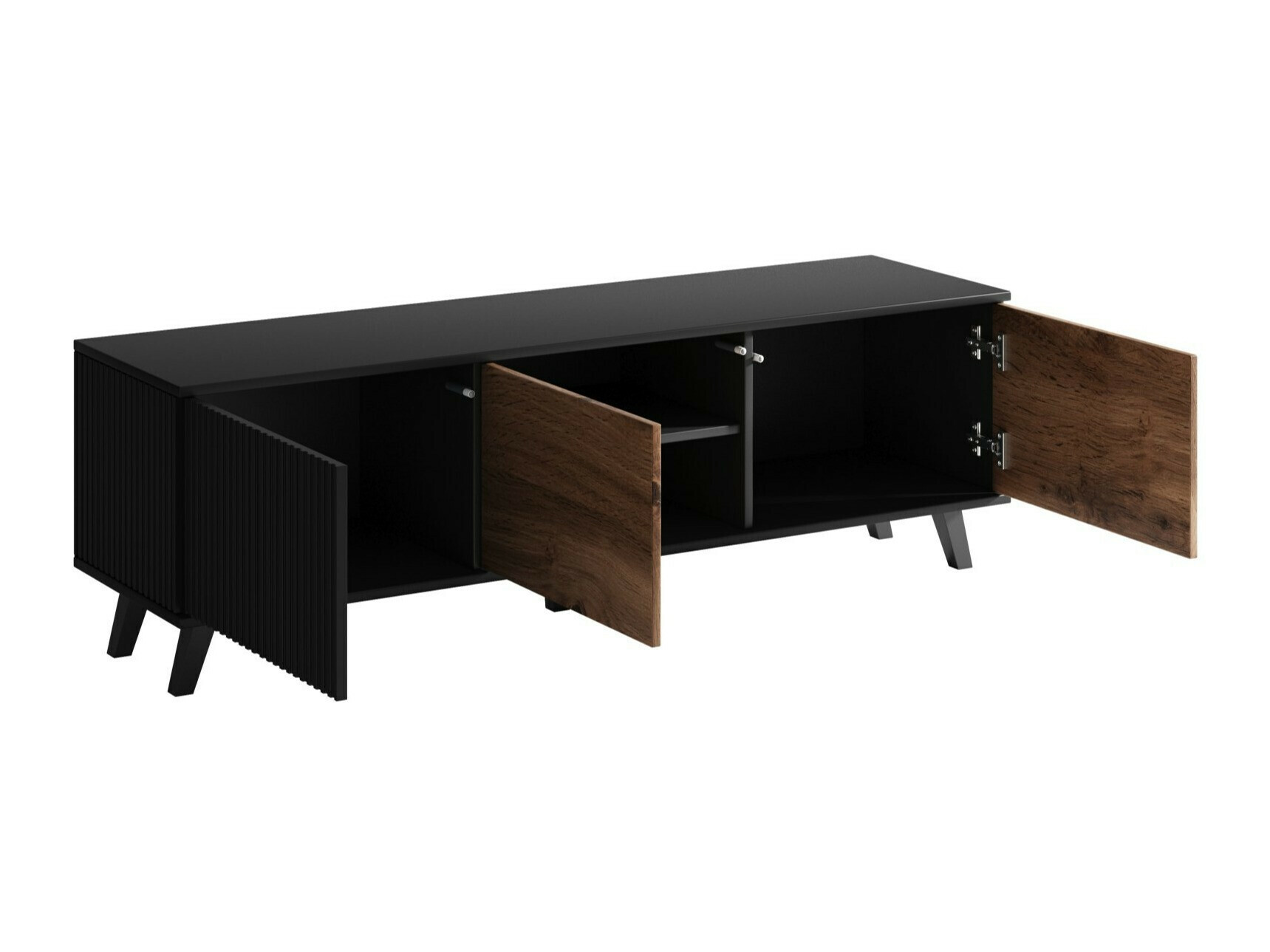 Set de living Luelia 108 (Negru + Stejar Wotan)