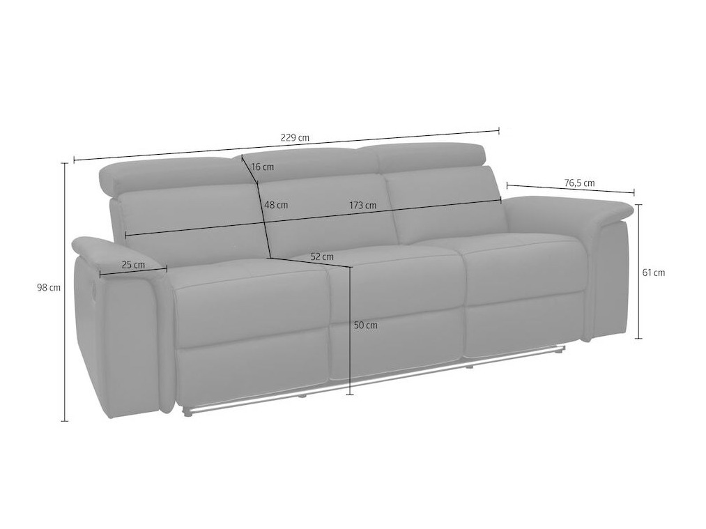 Canapea recliner Beldalo 103 (Gri)