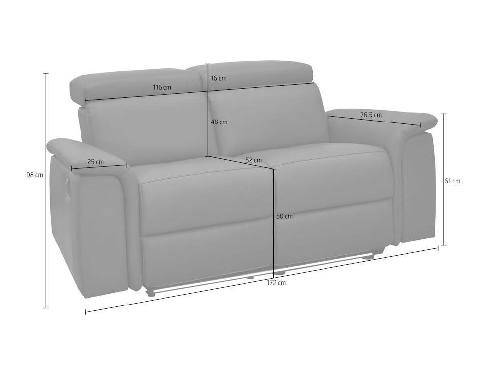 Canapea recliner Denton 1485 (Gri deschis)