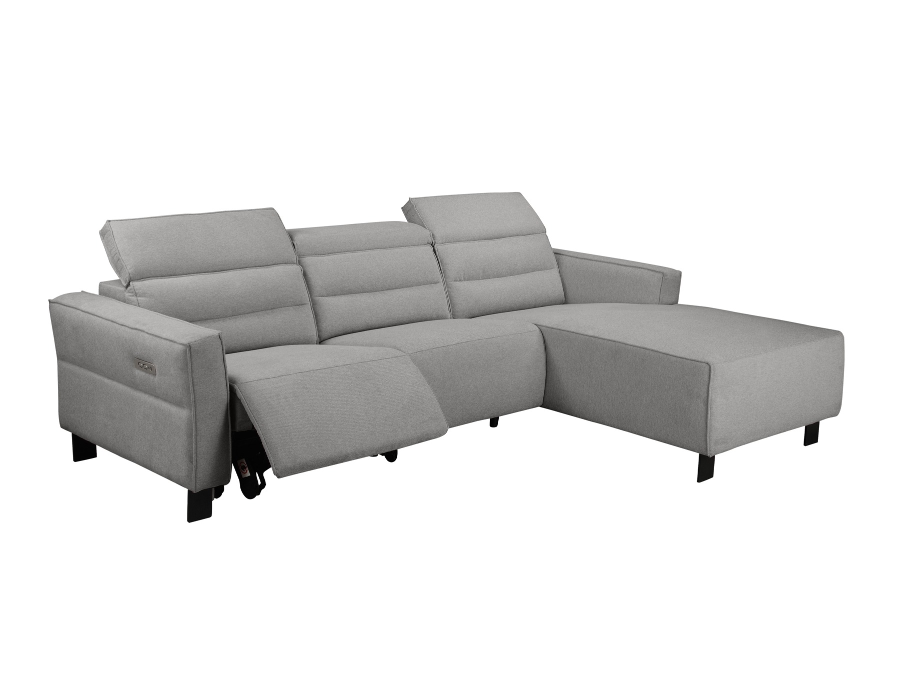 Colțar cu recliner Denton 1486 (Gri deschis)
