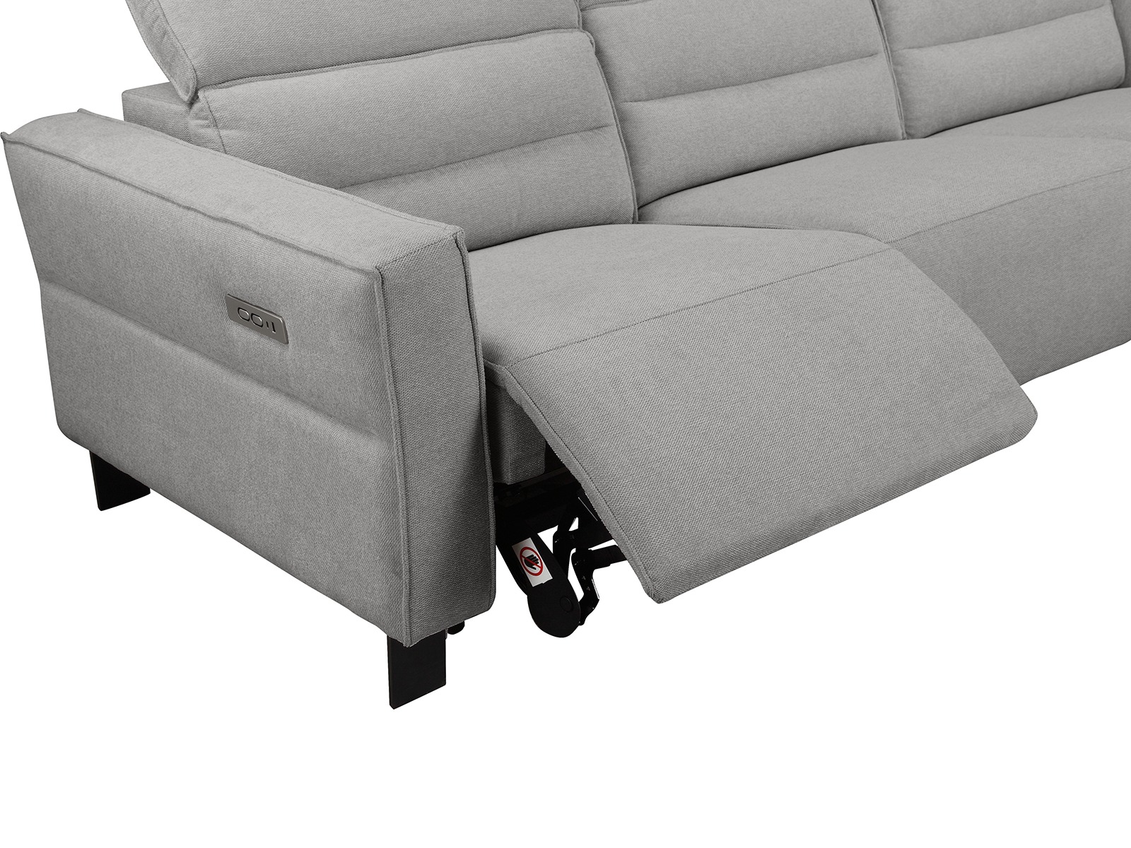 Colțar cu recliner Denton 1486 (Gri deschis)