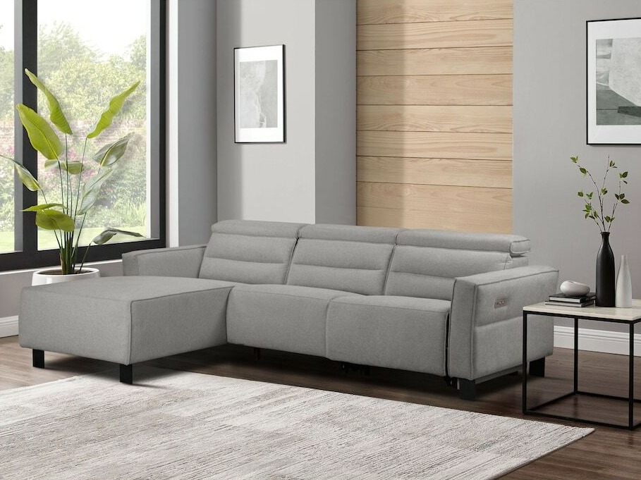 Colțar cu recliner Denton 1486 (Gri deschis)
