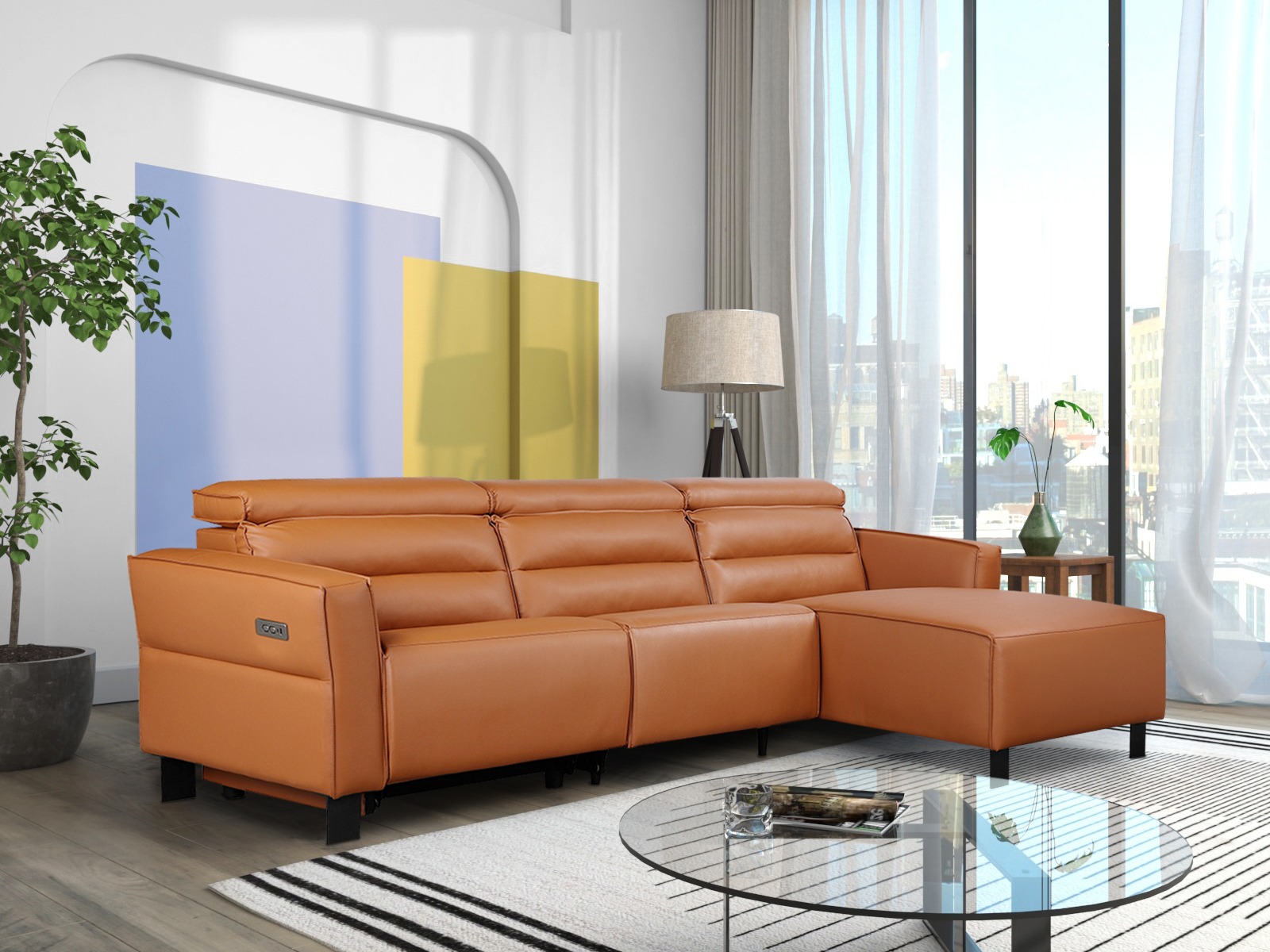 Colțar cu recliner Denton 1486 (Maro)