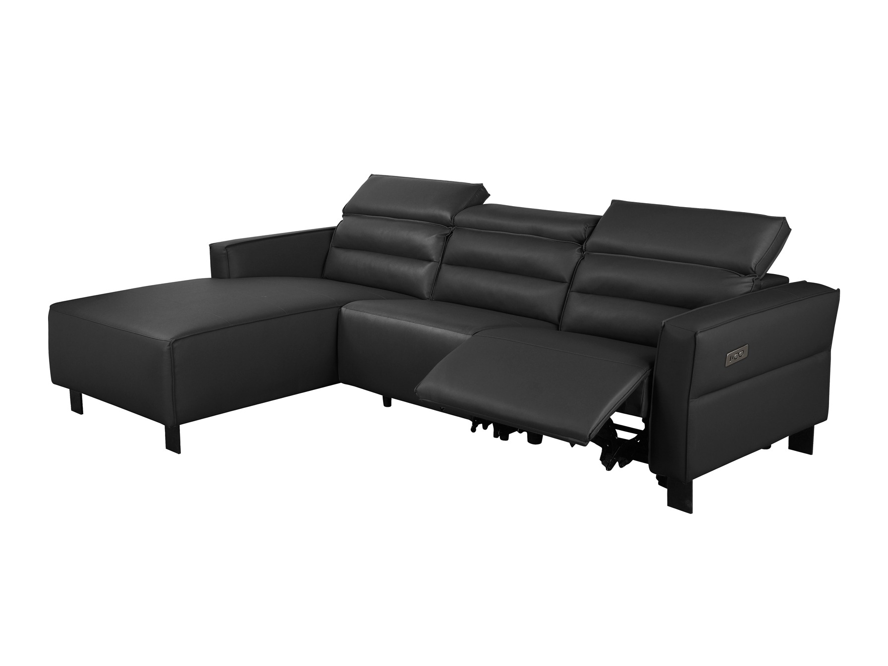 Colțar cu recliner Denton 1486 (Negru)