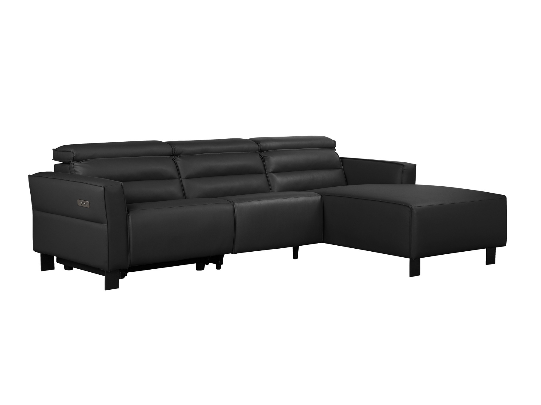 Colțar cu recliner Denton 1486 (Negru)