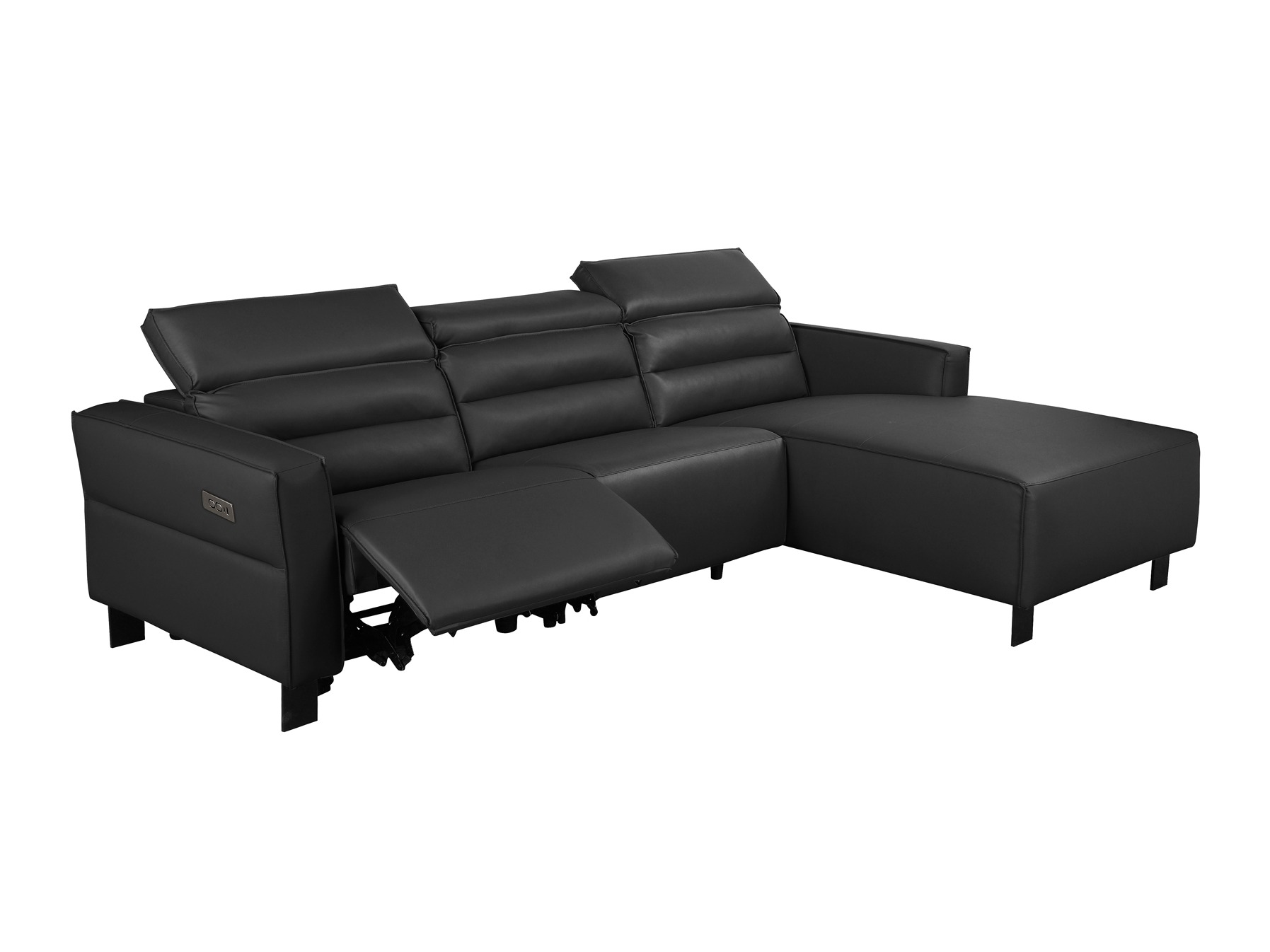 Colțar cu recliner Denton 1486 (Negru)