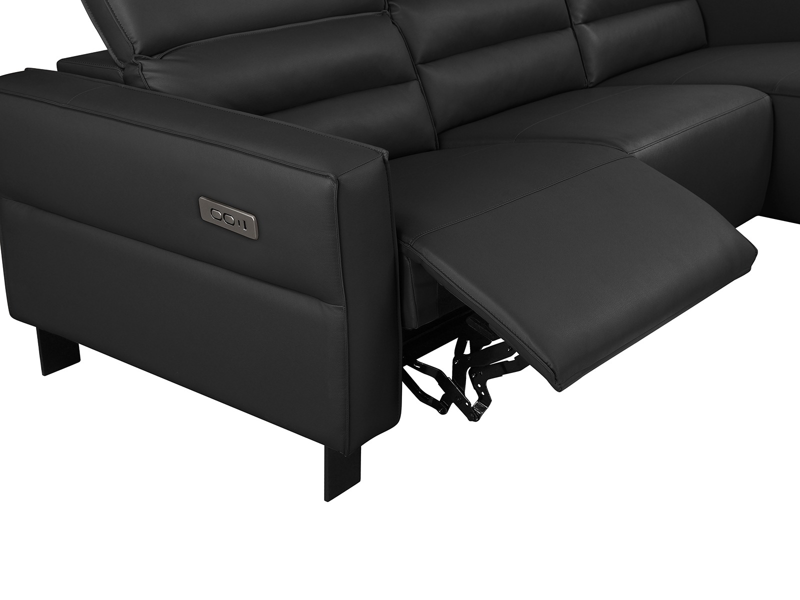 Colțar cu recliner Denton 1486 (Negru)
