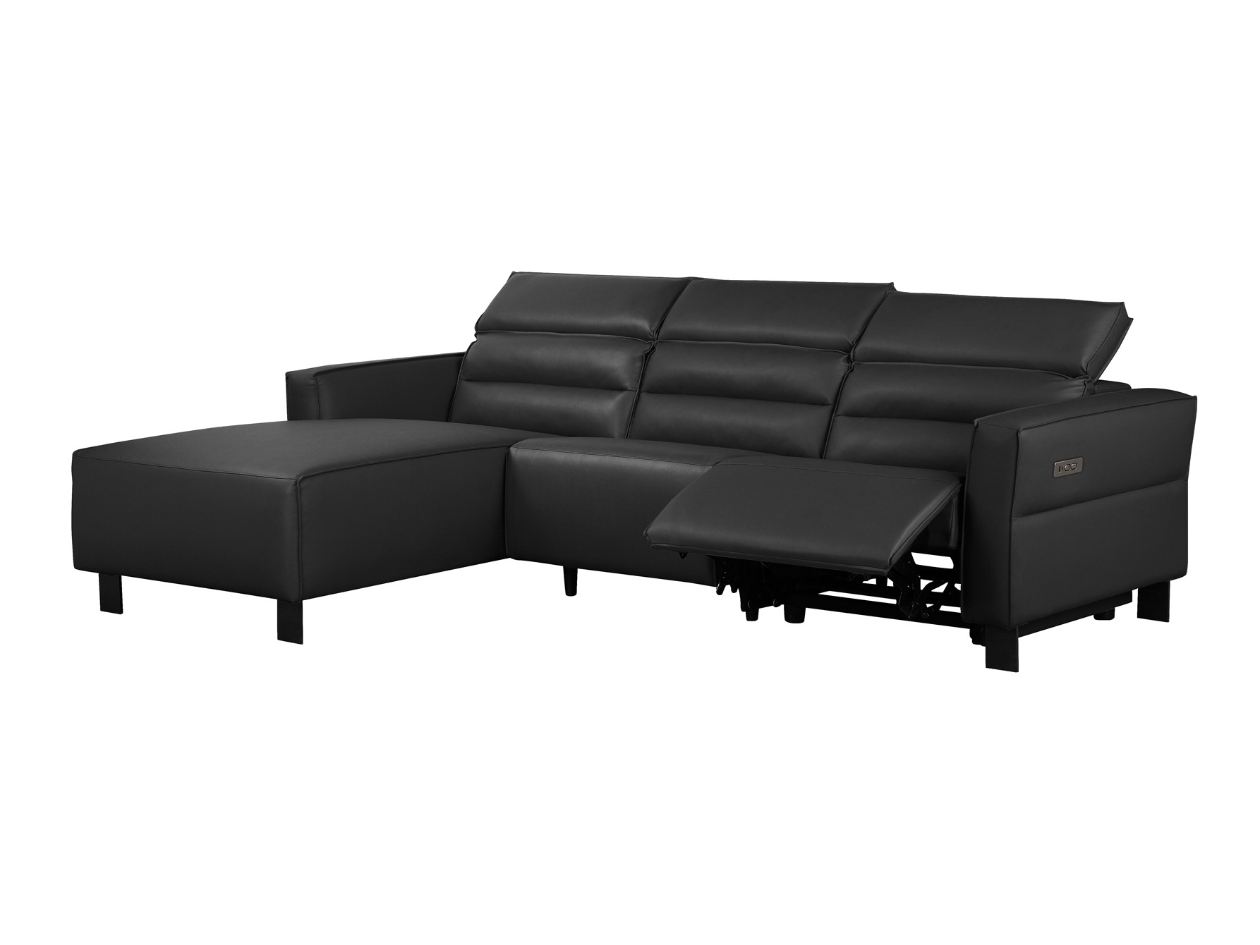 Colțar cu recliner Denton 1486 (Negru)