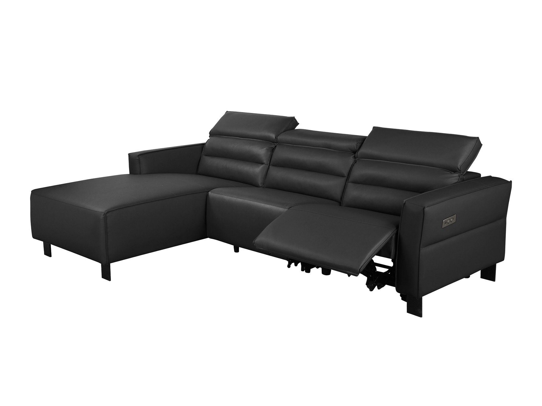 Colțar cu recliner Denton 1486 (Negru)