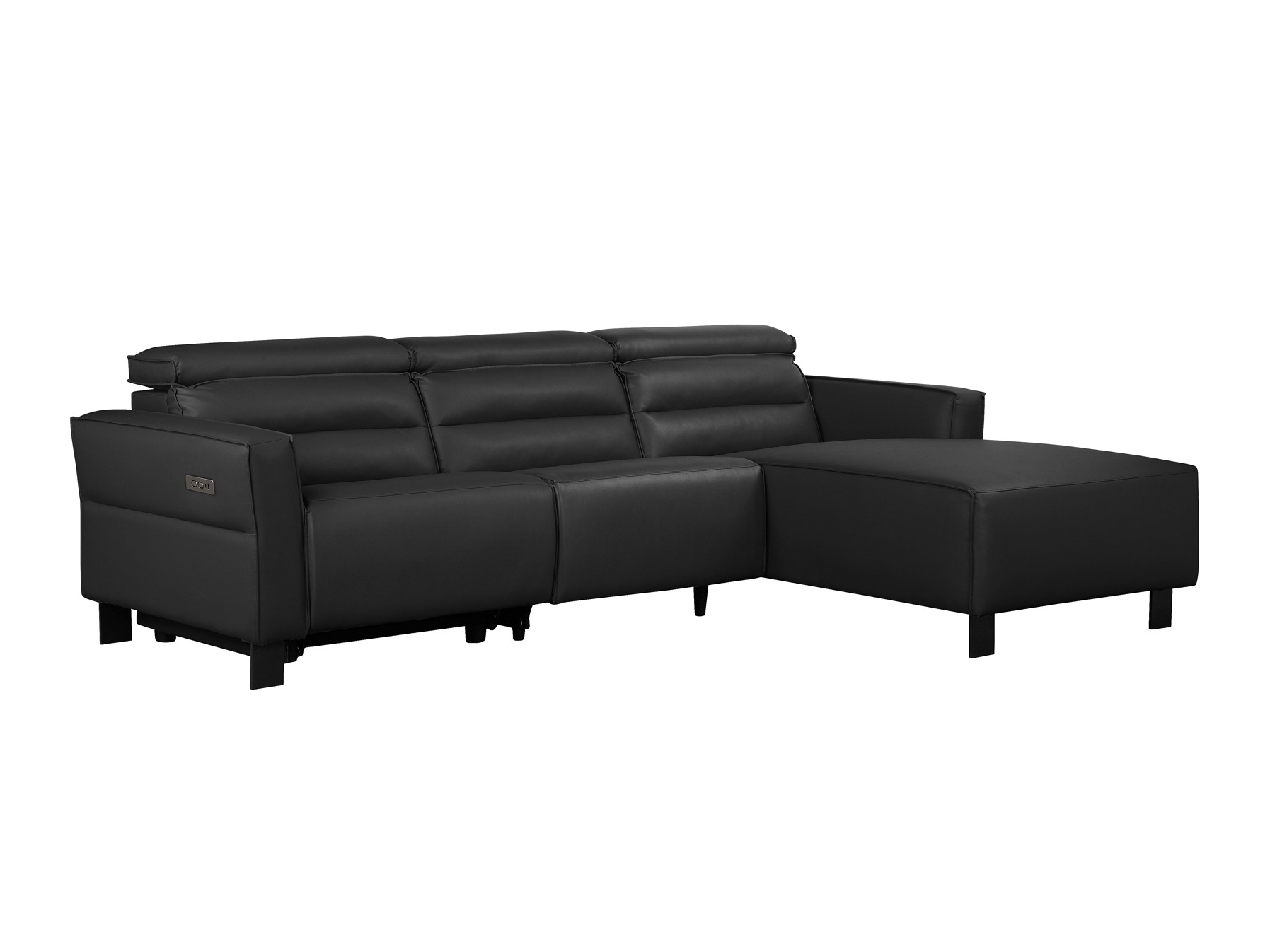 Colțar cu recliner Denton 1486 (Negru)