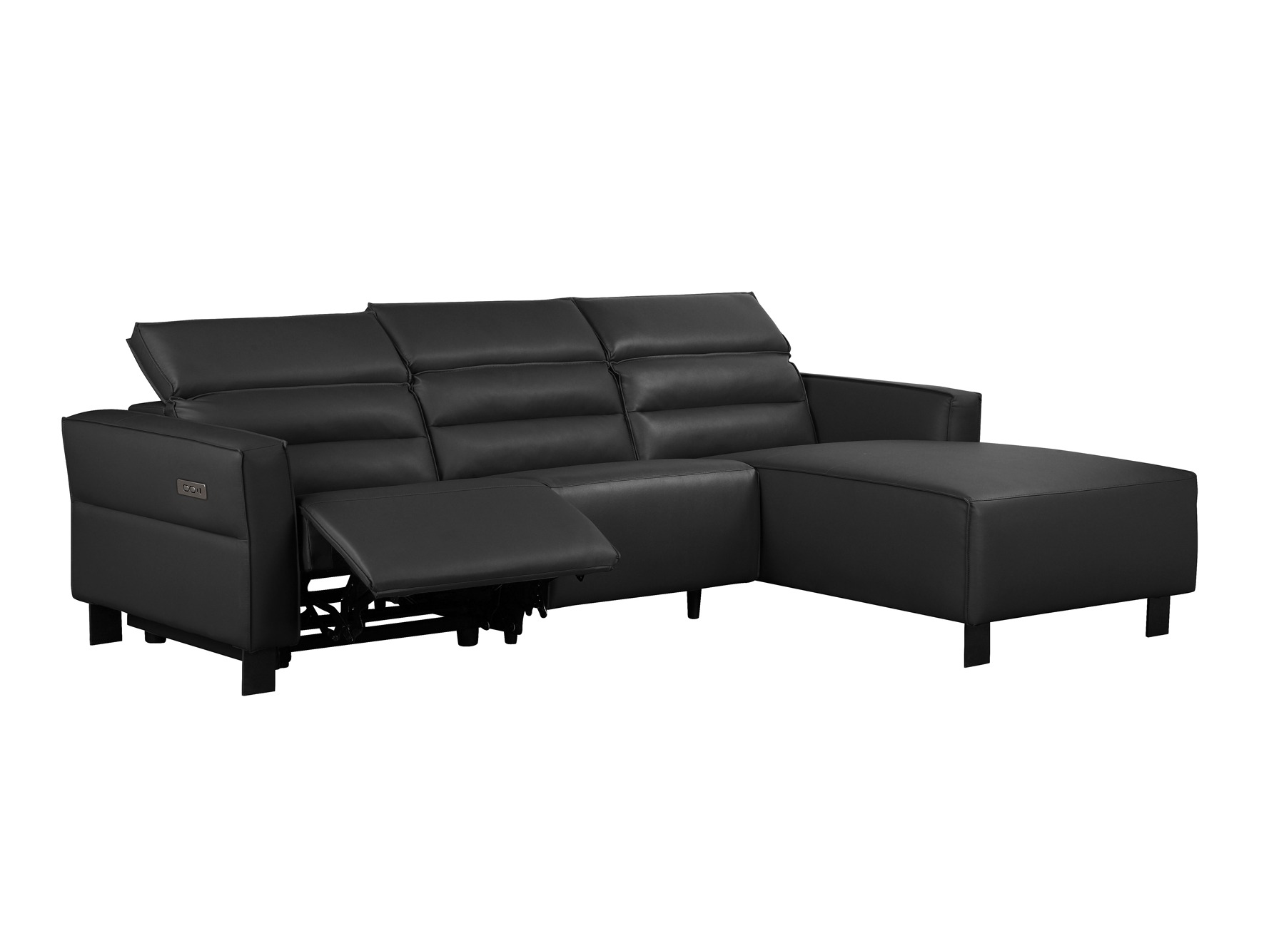 Colțar cu recliner Denton 1486 (Negru)