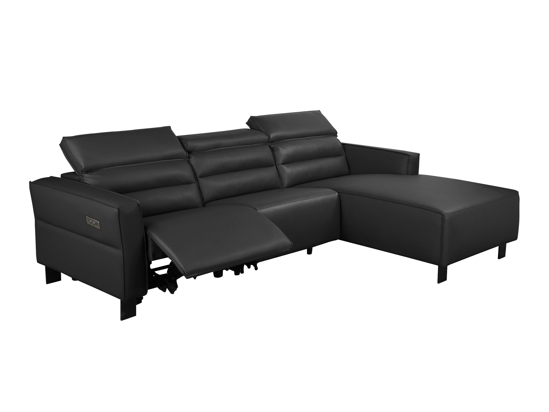 Colțar cu recliner Denton 1486 (Negru)
