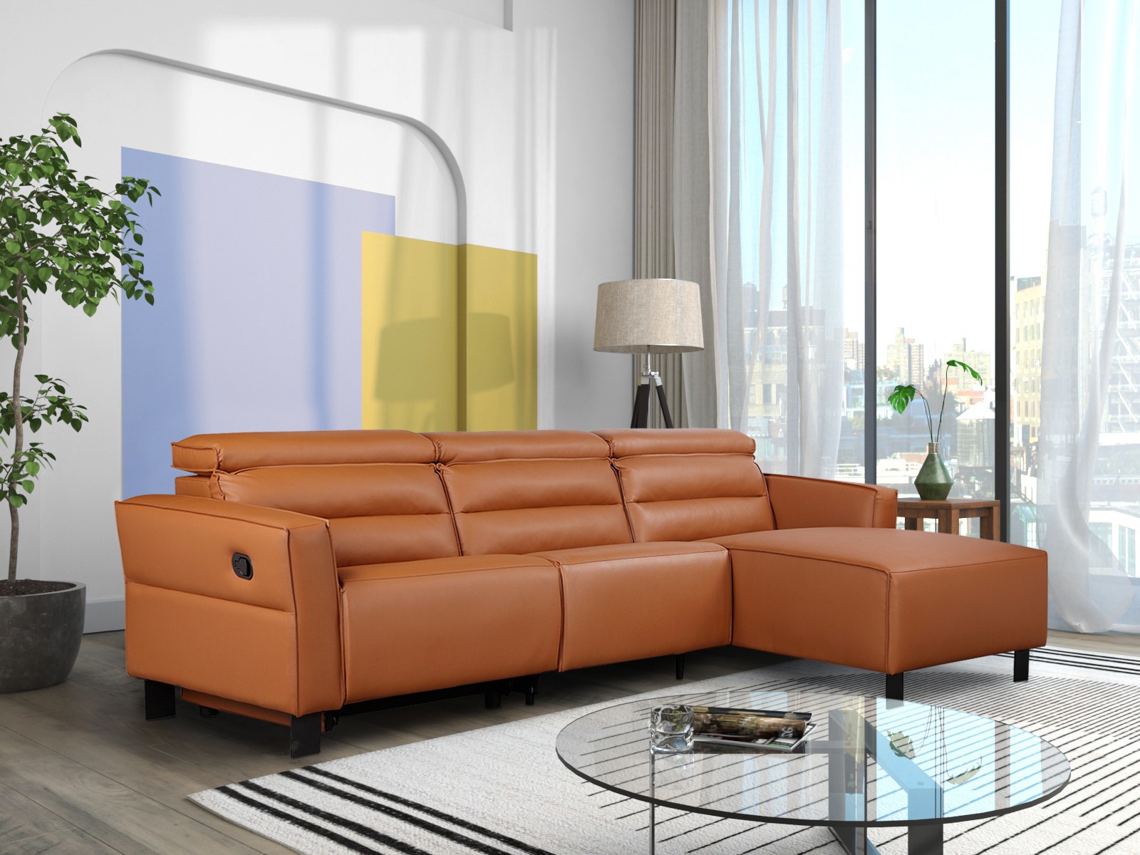 Colțar cu recliner Denton 1487 (Maro)