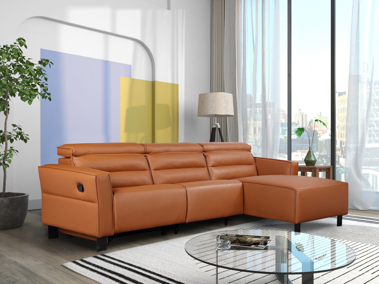 Colțar cu recliner Denton 1487 (Maro)