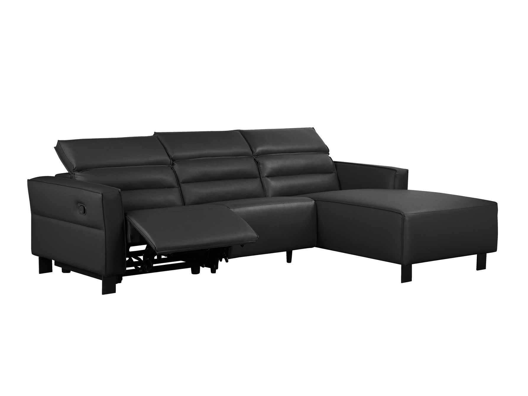 Colțar cu recliner Denton 1487 (Negru)
