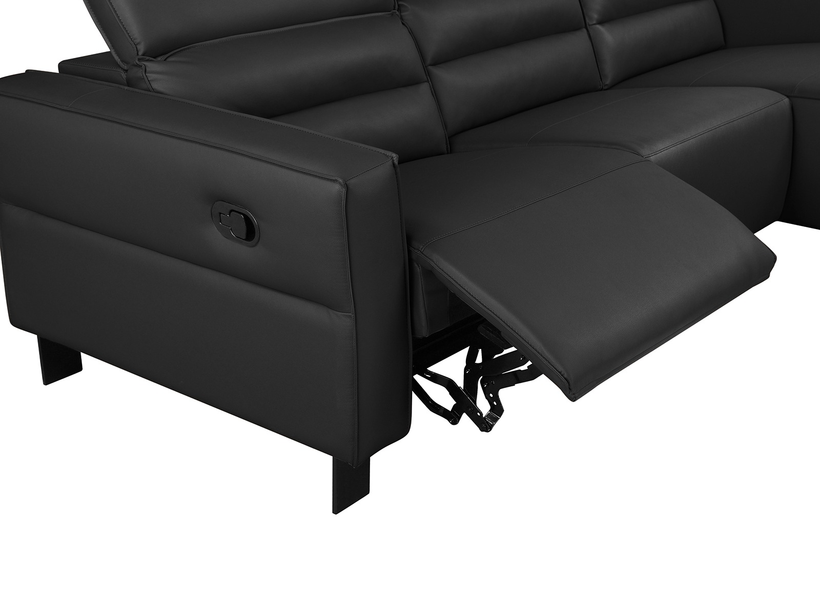 Colțar cu recliner Denton 1487 (Negru)