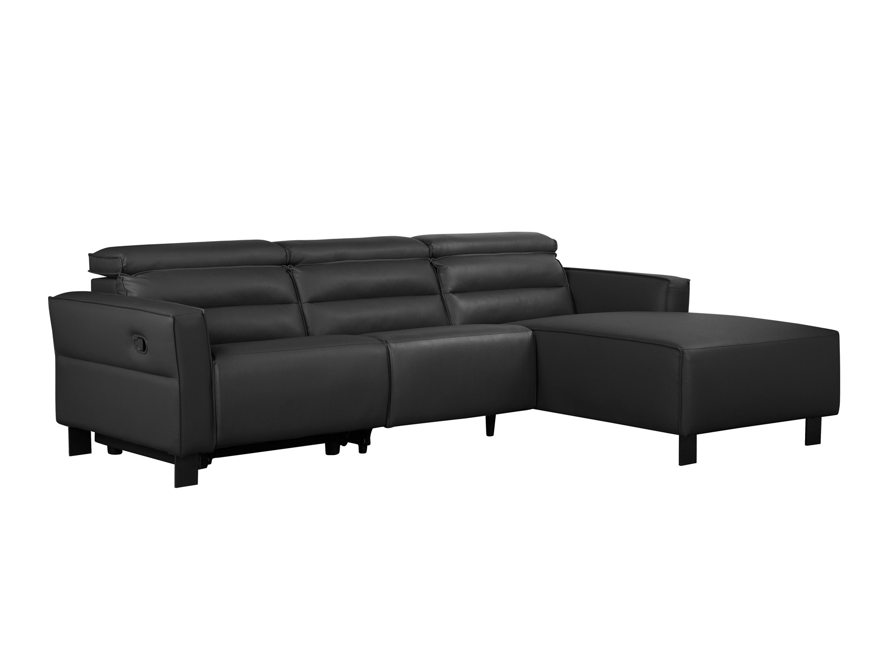 Colțar cu recliner Denton 1487 (Negru)