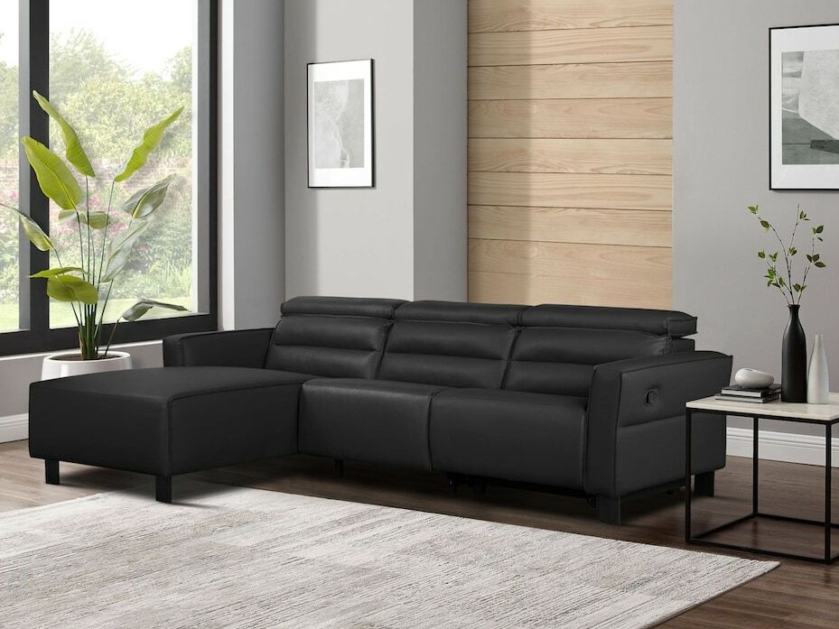 Colțar cu recliner Denton 1487 (Negru)