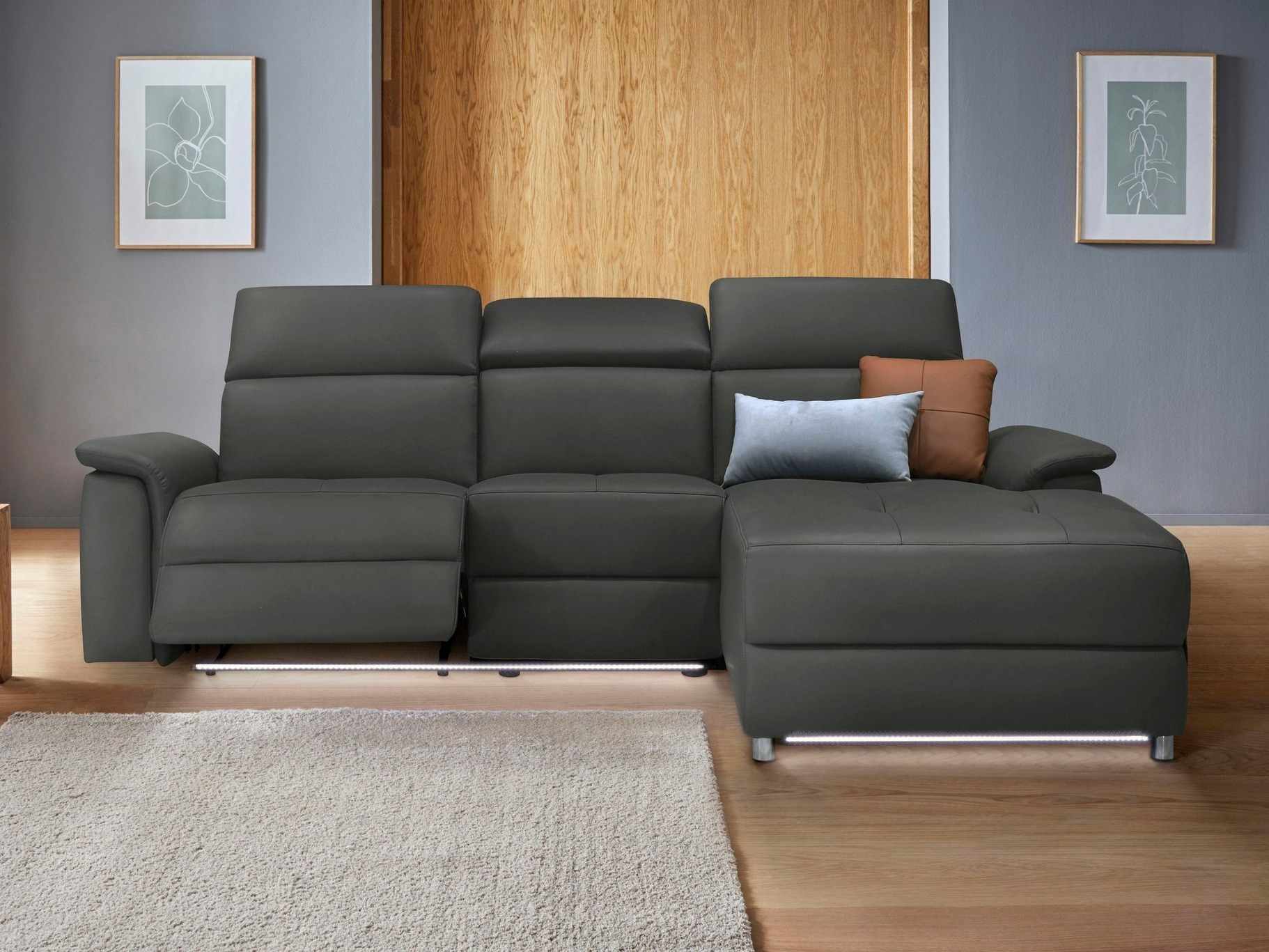 Colțar cu recliner Beldalo 105 (Negru)