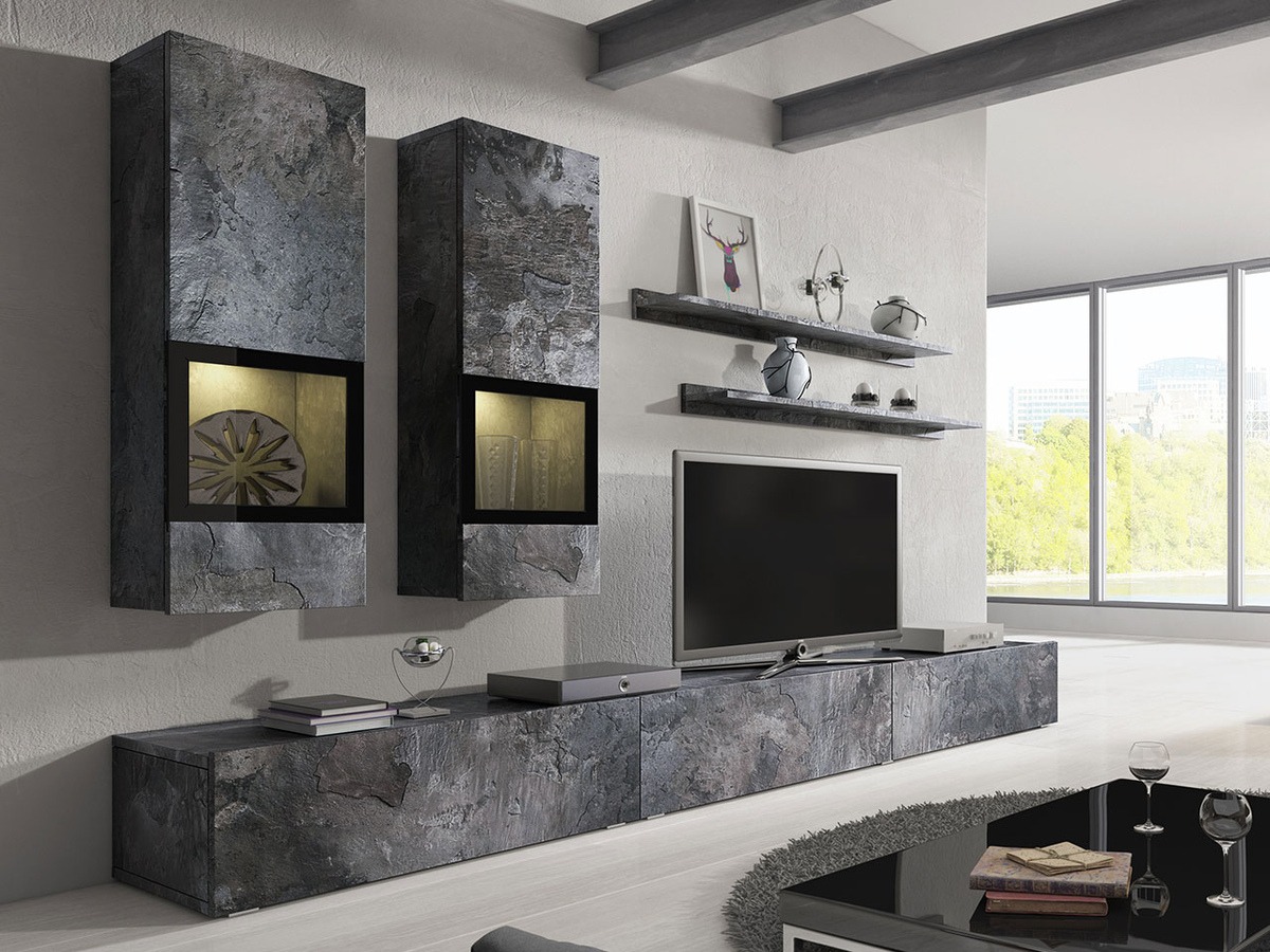 Set de living Serodeu 100 (Beton închis la culoare)