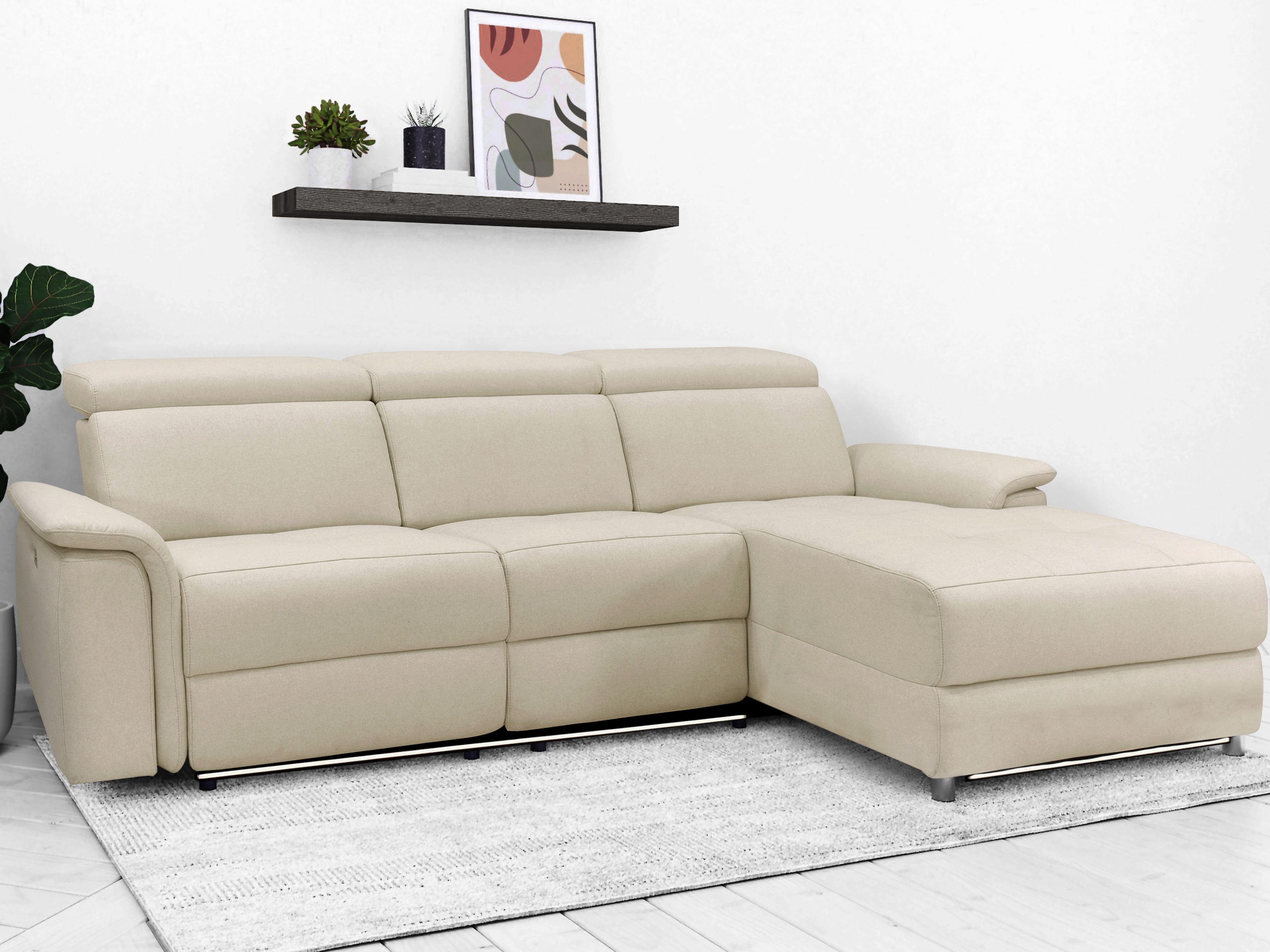 Colțar cu recliner Beldalo 106 (Crem)