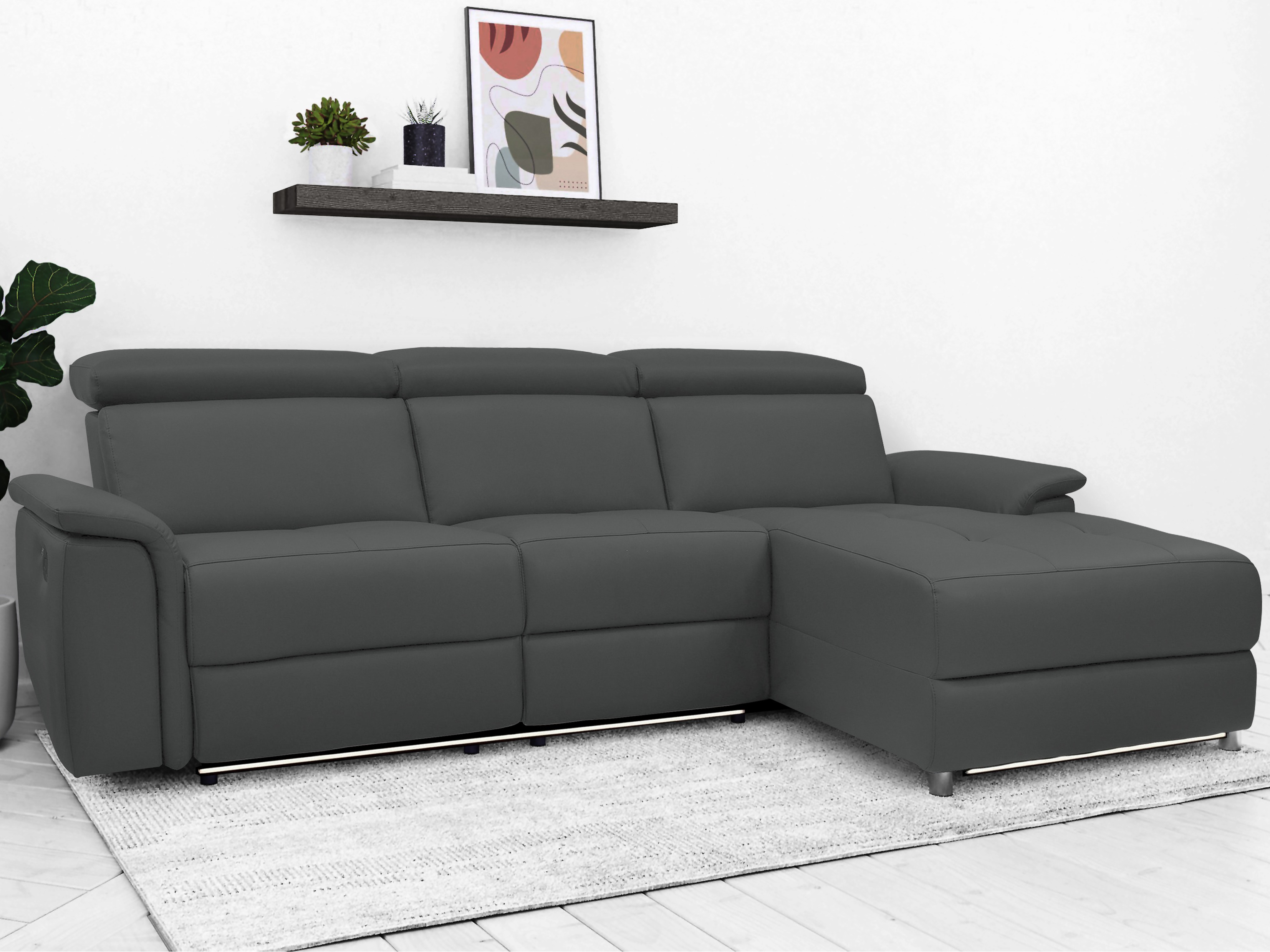 Colțar cu recliner Beldalo 106 (Gri)