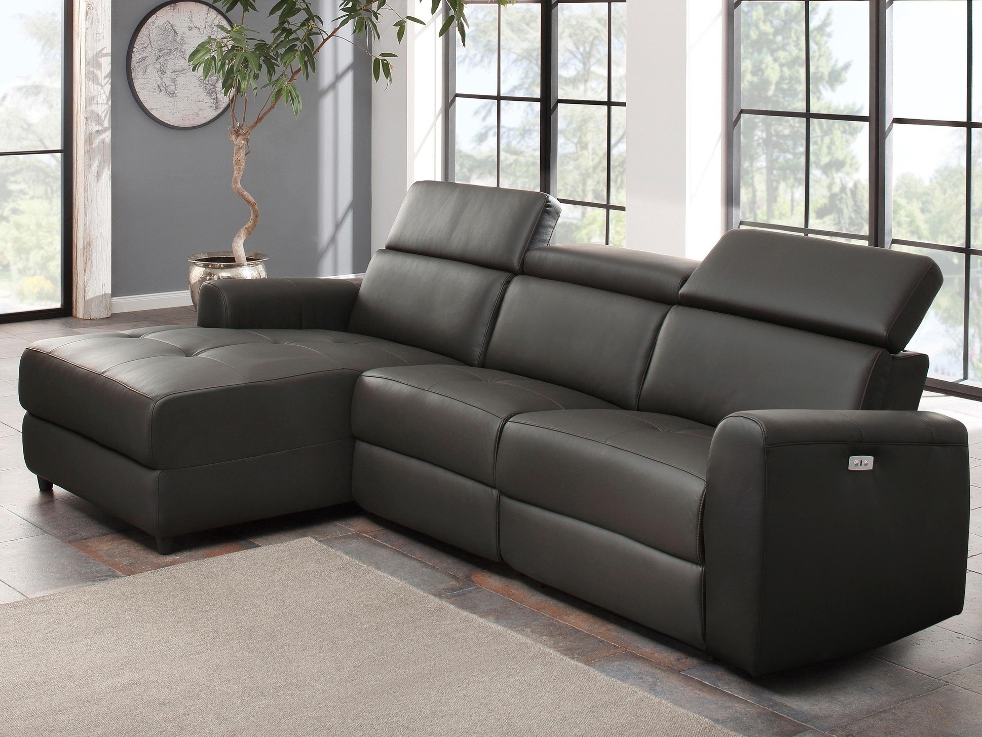 Colțar cu recliner Denton 1490 (Maro)
