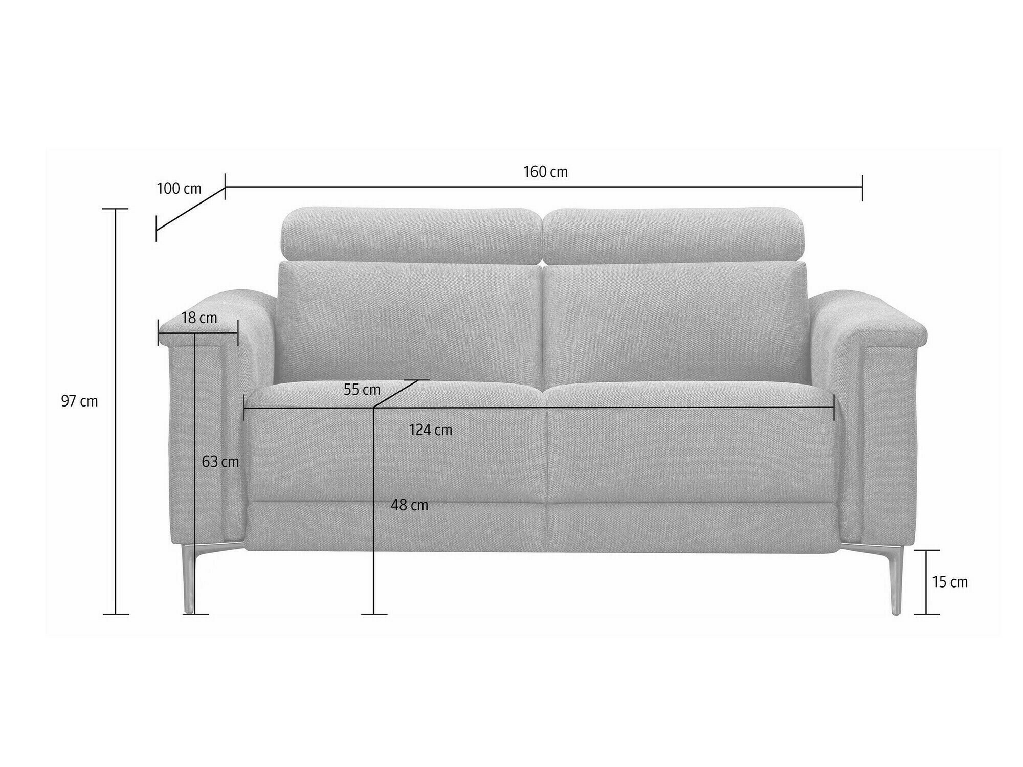 Canapea recliner Evamare 107 (Negru)