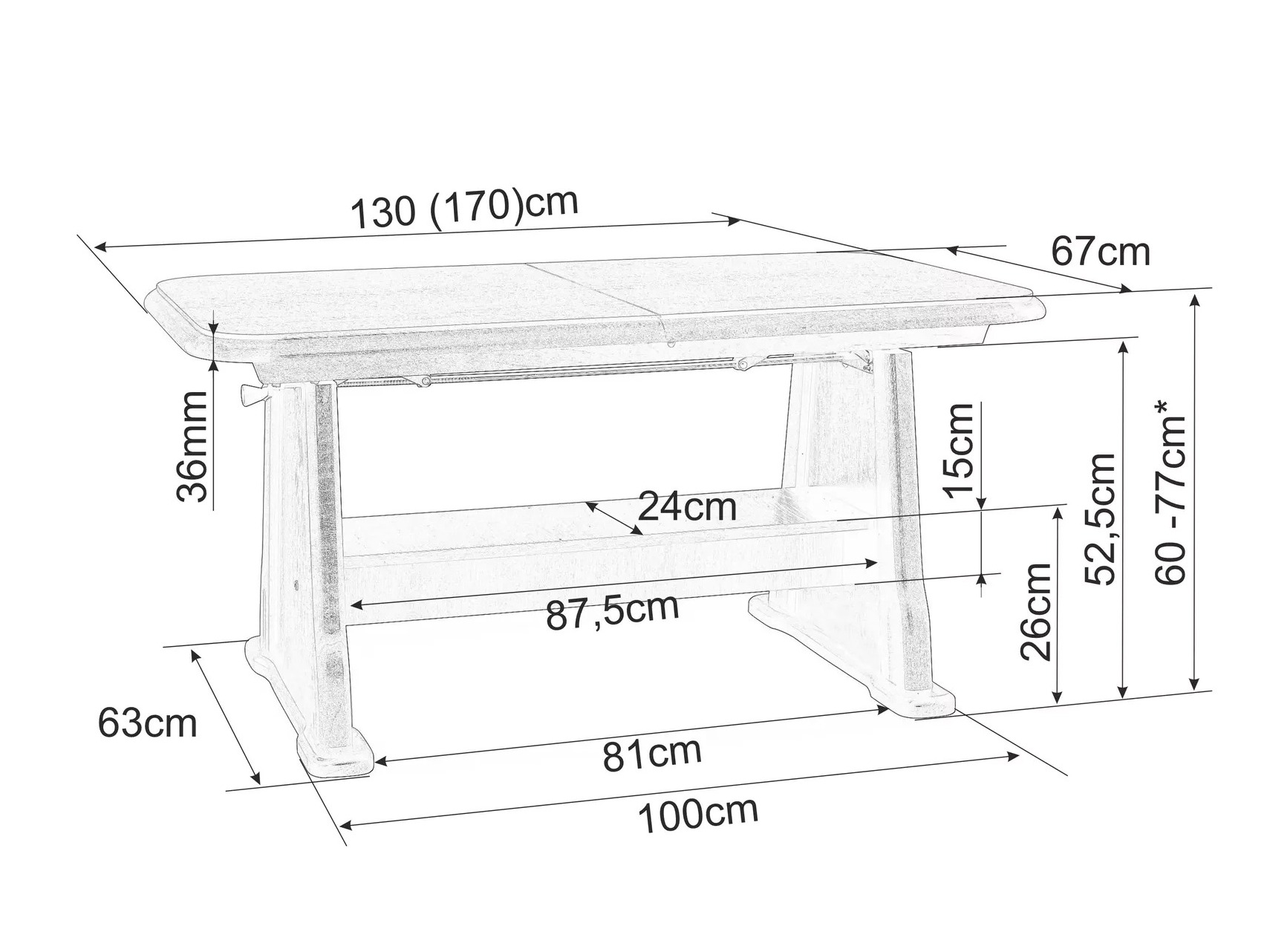 Masă de cafea rotativă Detroit 811 (Stejar Sonoma)