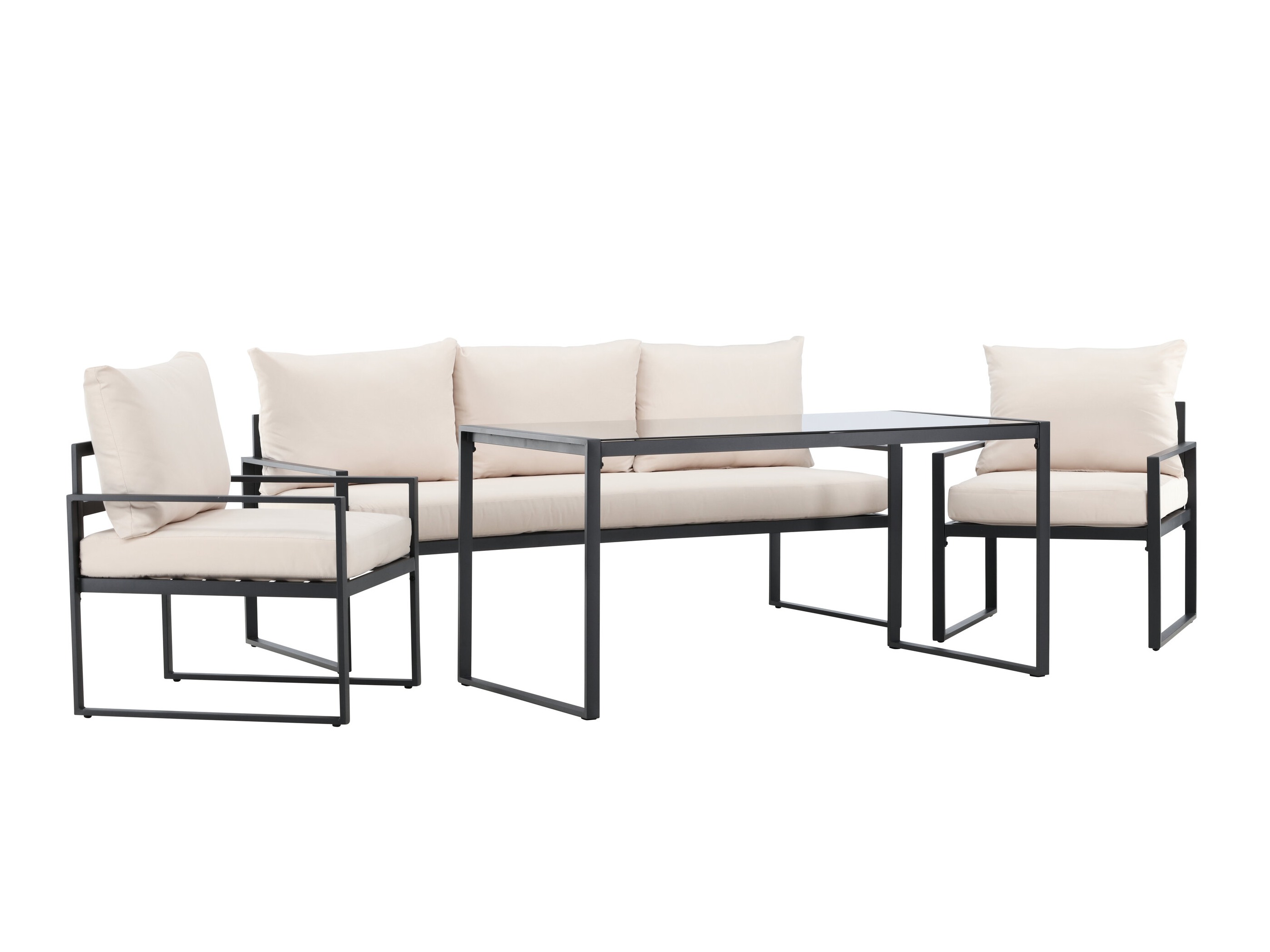Set mobilier de exterior Dallas 4733 (Negru + Bej)