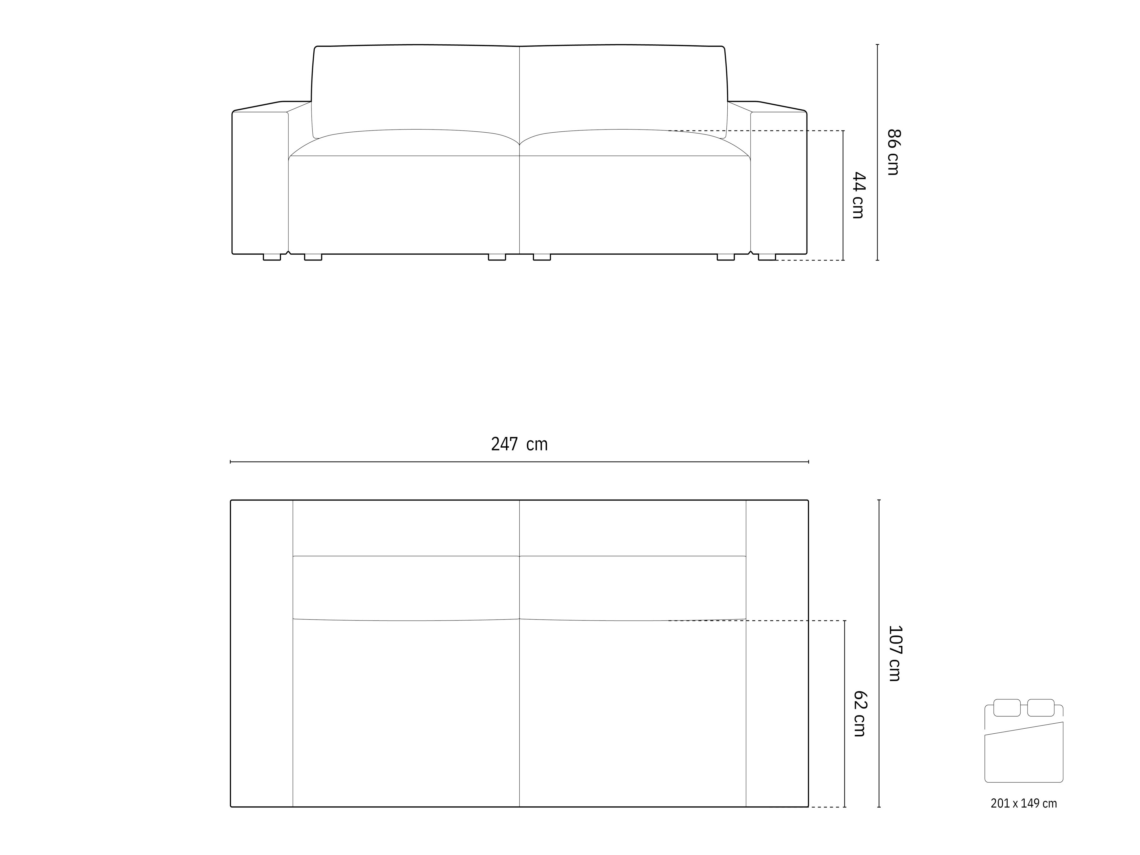 Canapea extensibilă Lomcalu 108 (Bluvel 19)