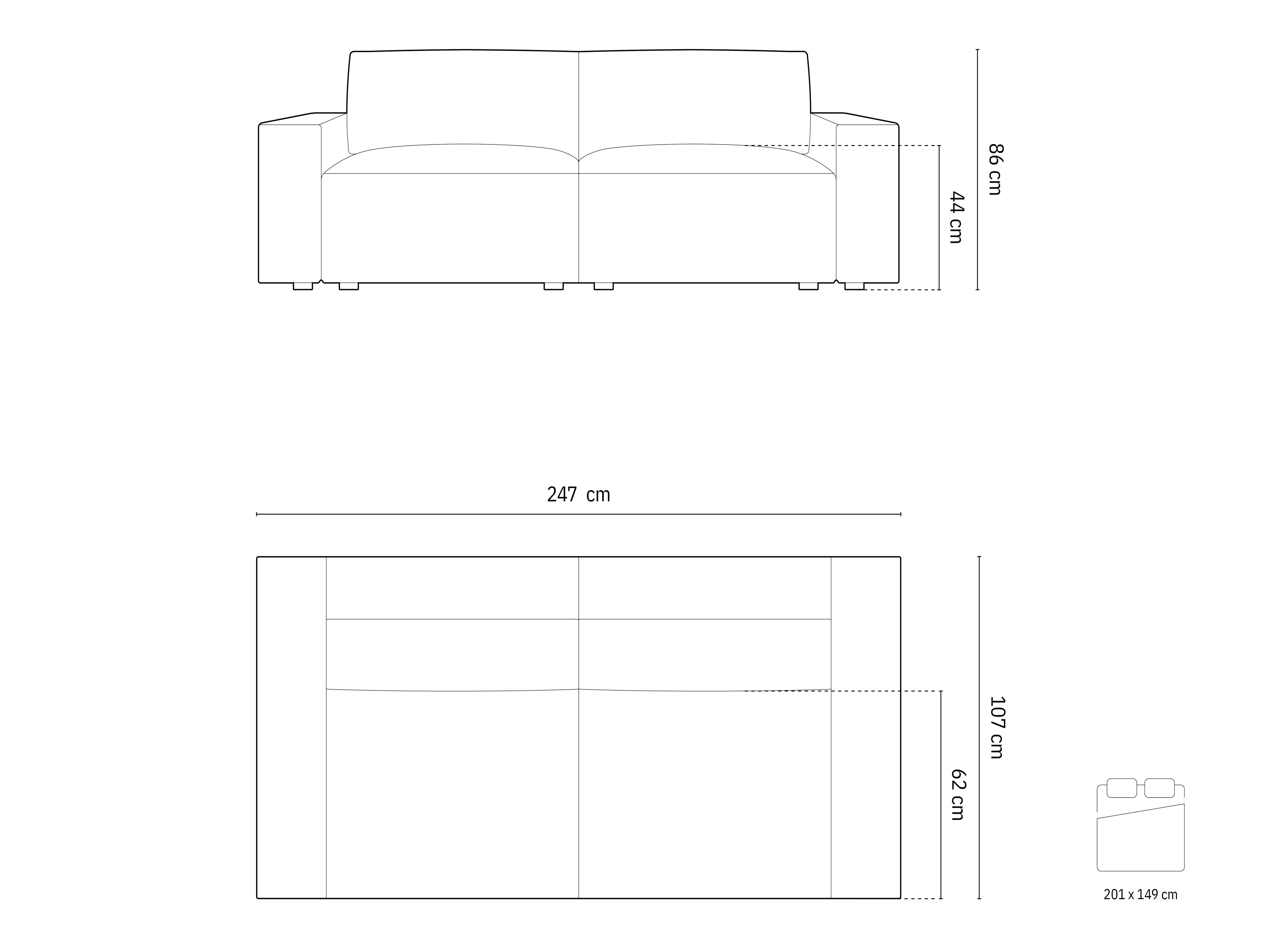 Canapea extensibilă Lomcalu 108 (Bluvel 22)