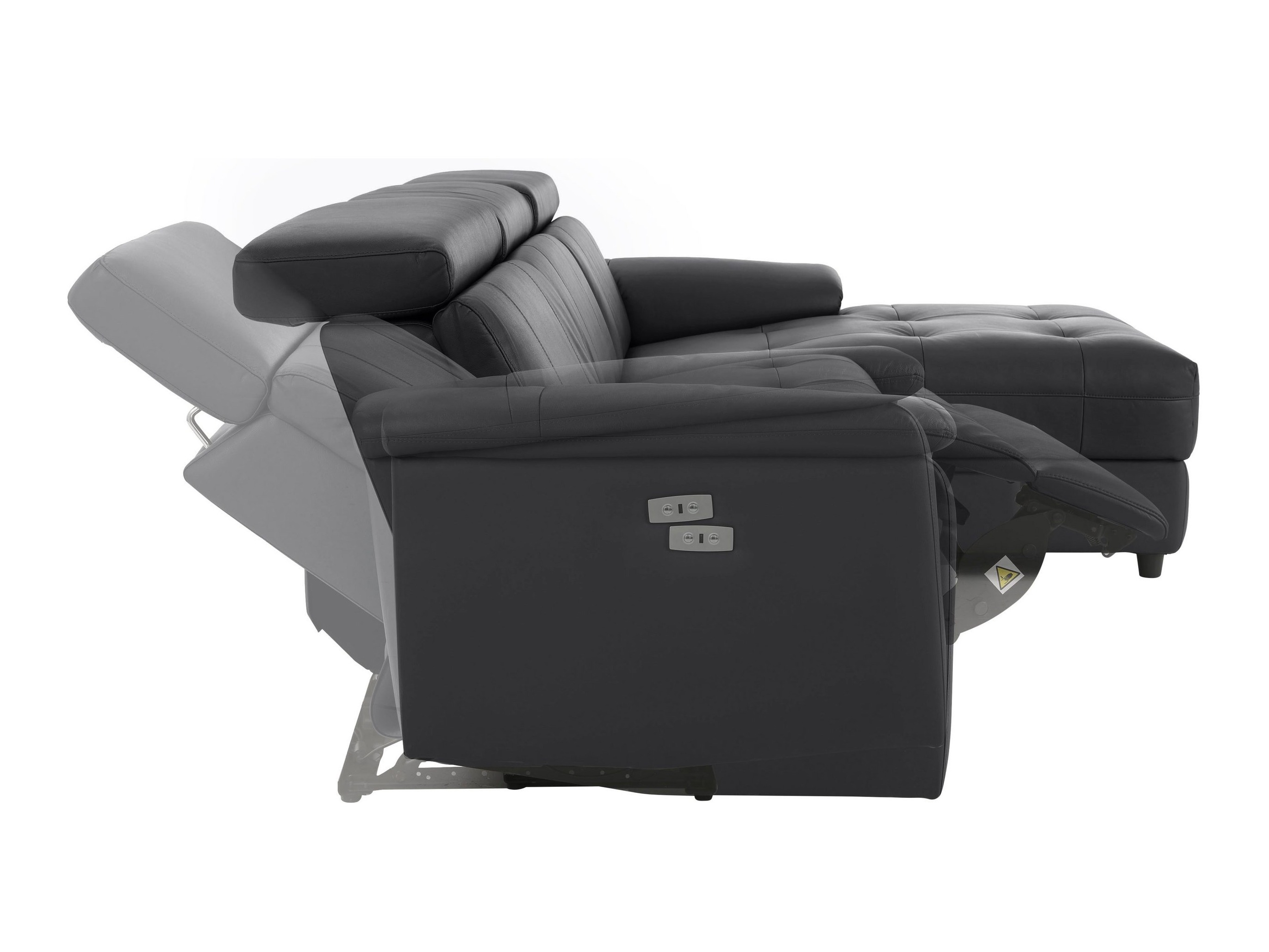 Colțar cu recliner Denton 1502 (Negru)