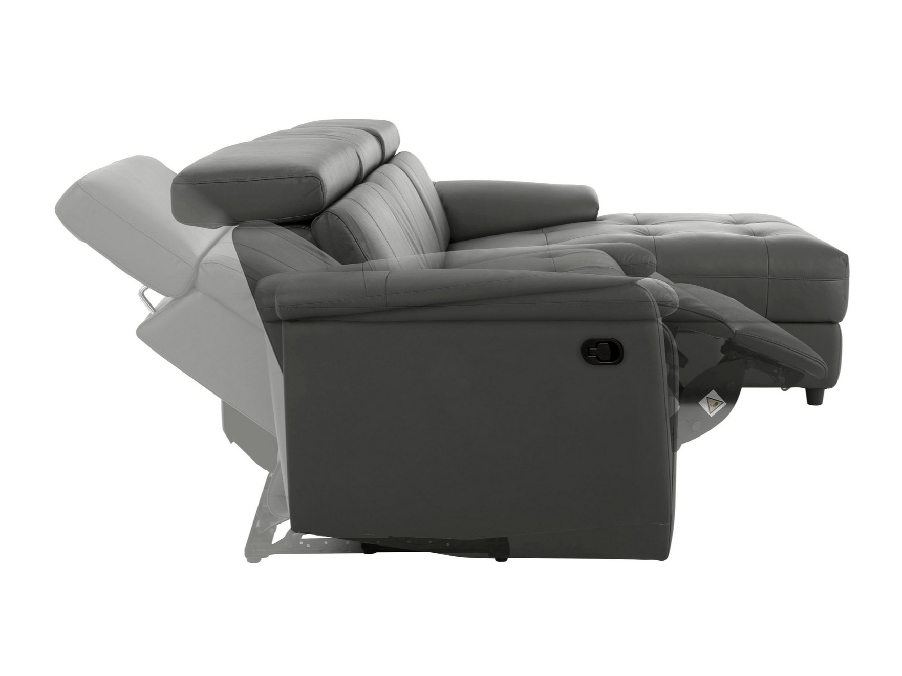 Colțar cu recliner Denton 1503 (Gri)