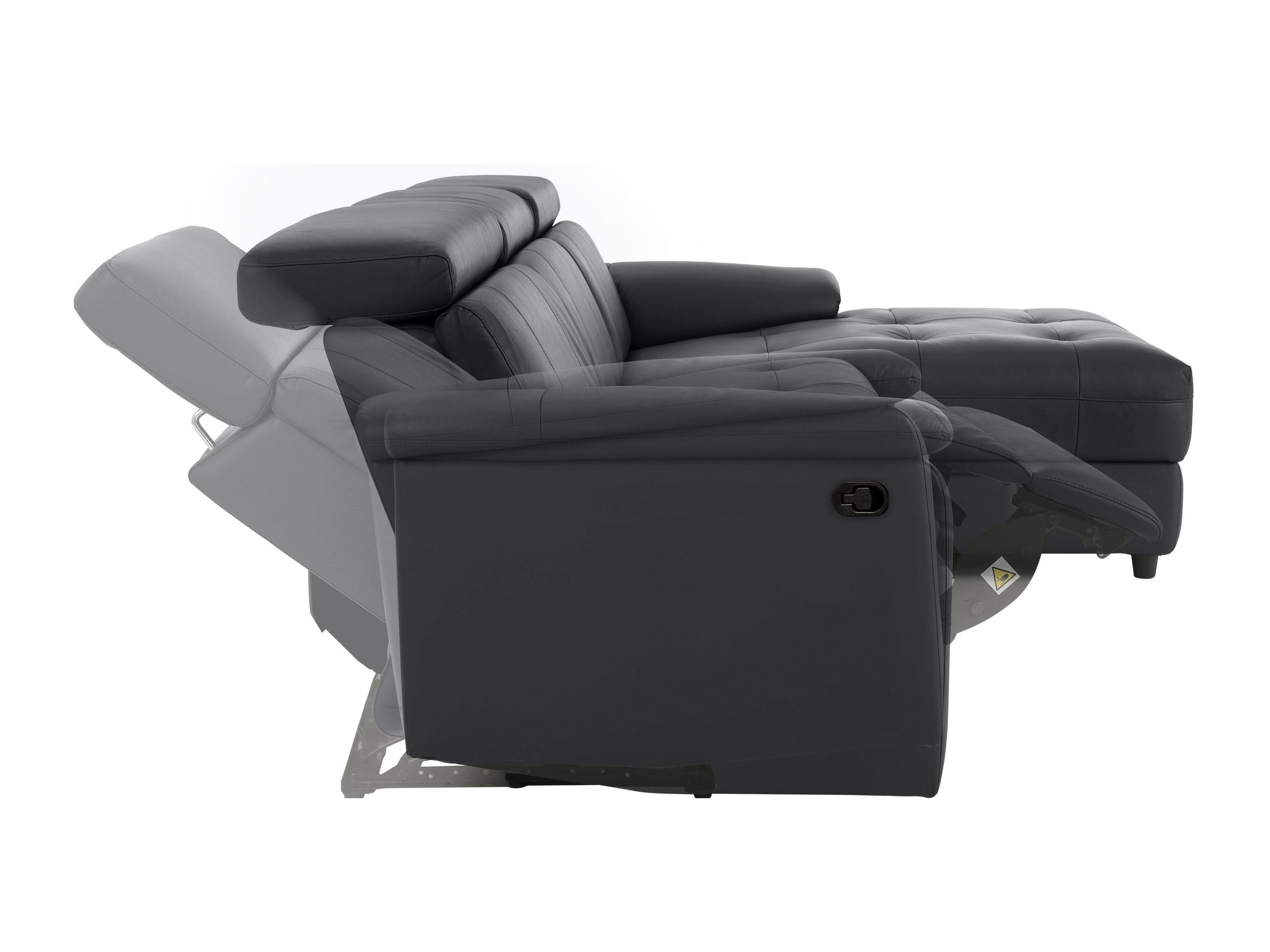 Colțar cu recliner Denton 1503 (Negru)