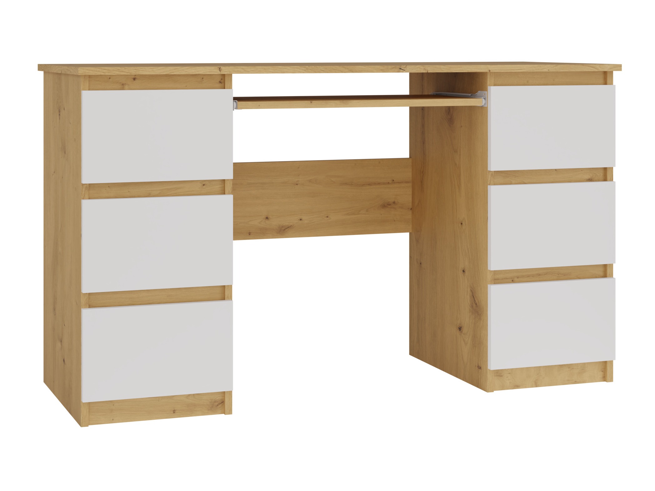 Birou Mandeville 178 (Stejar artizan + Alb)