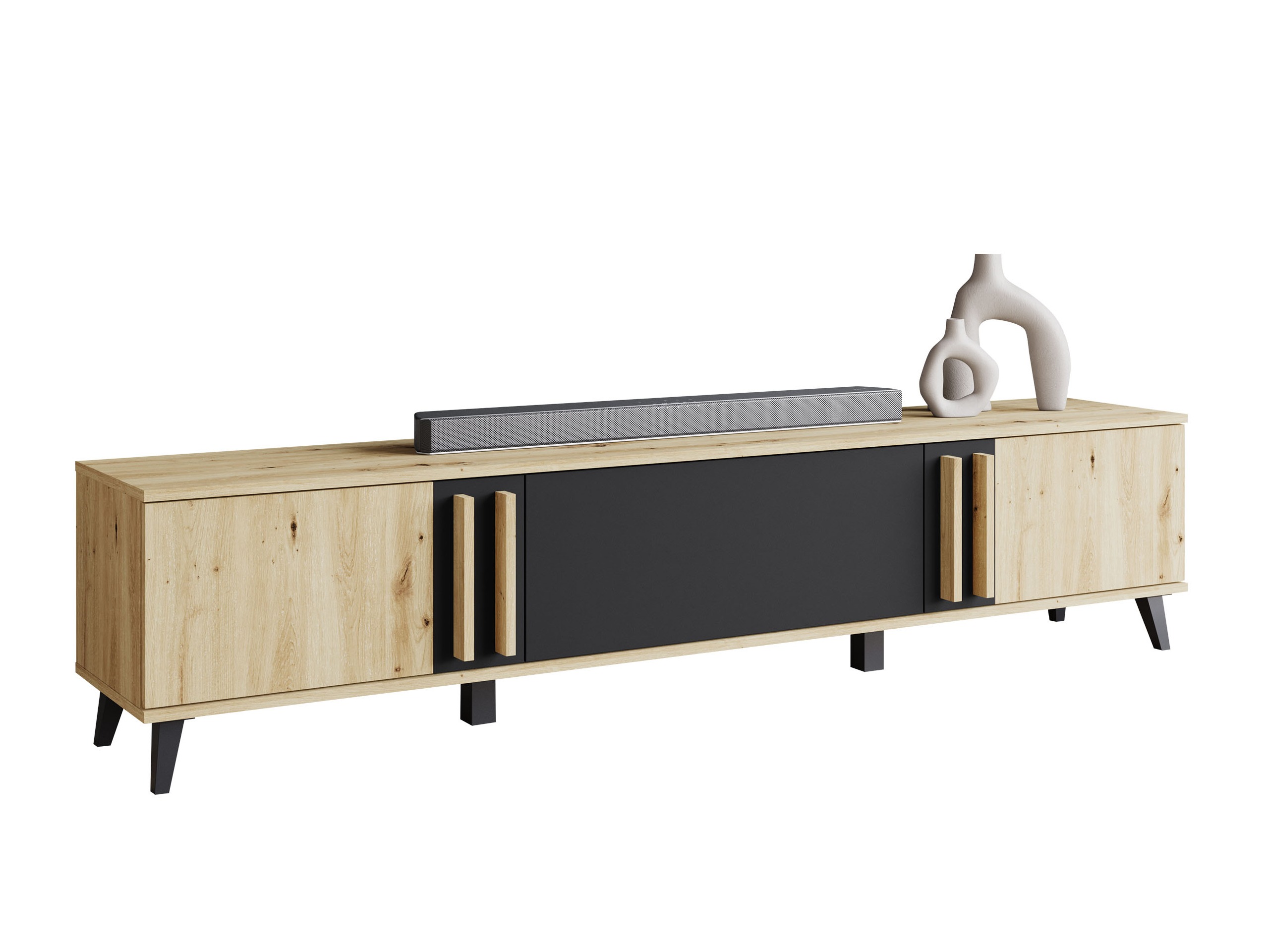 Comodă TV Facetor (Stejar artizan + Grafit)