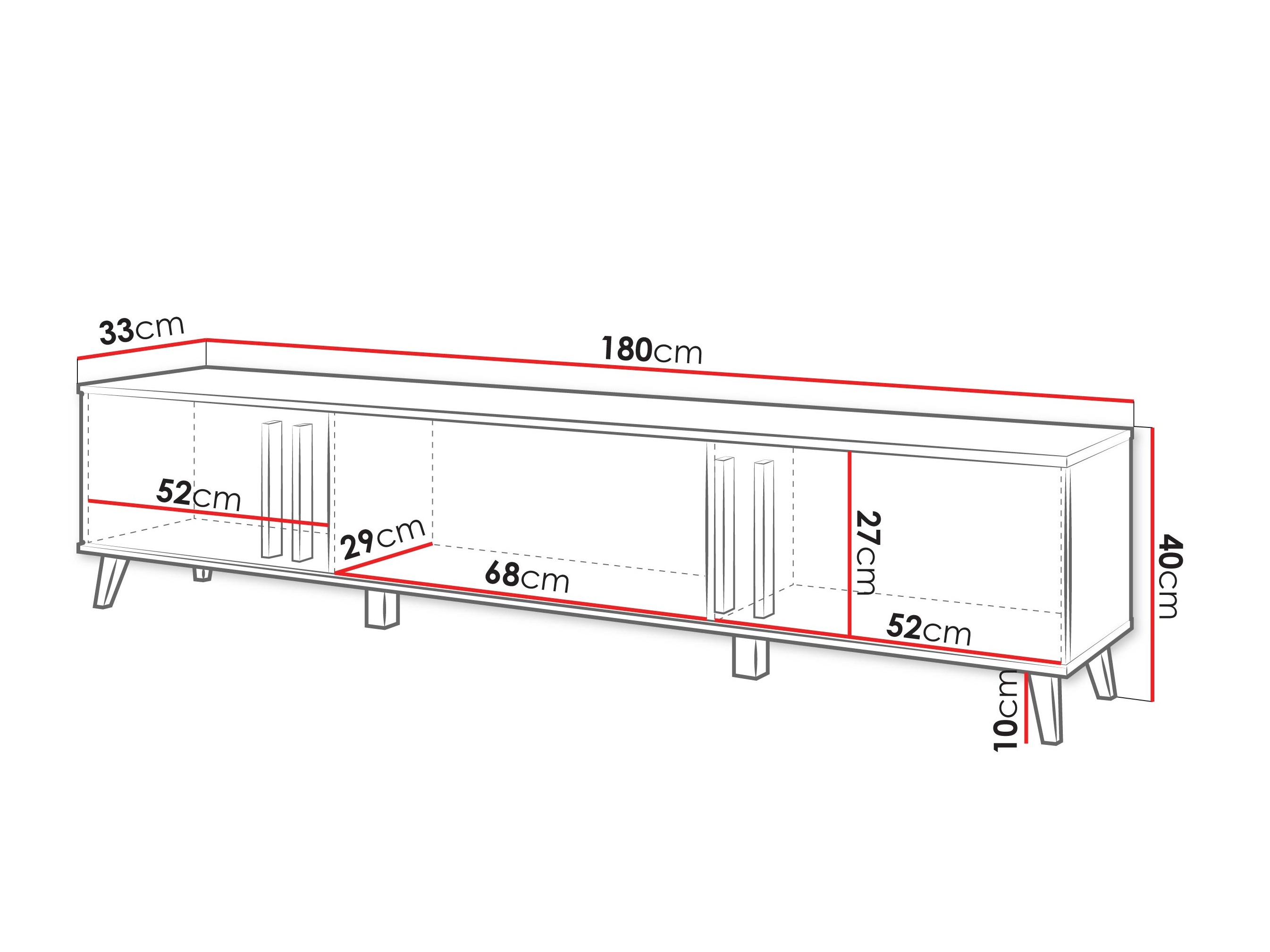 Comodă TV Facetor (Stejar artizan + Grafit)