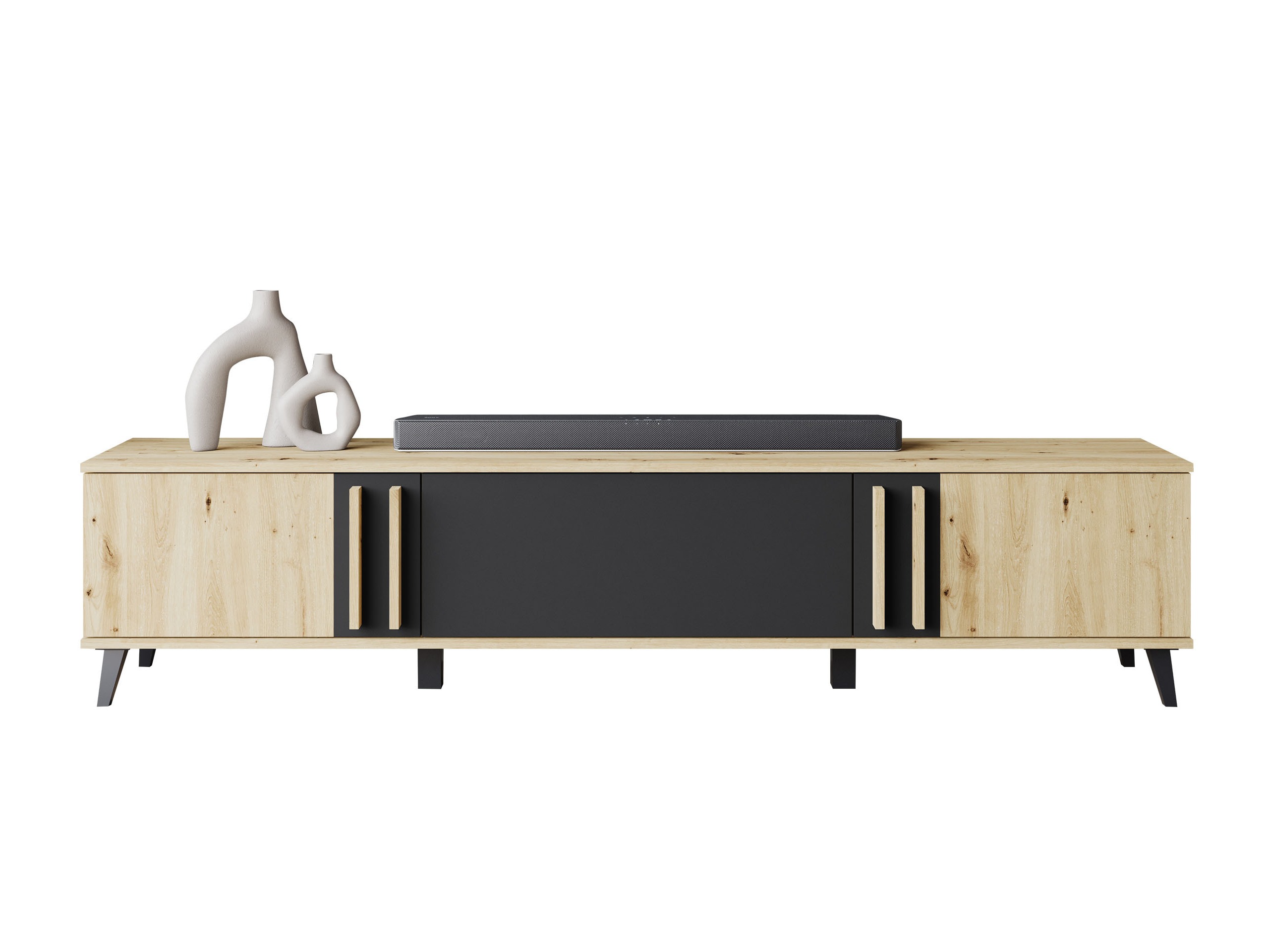 Comodă TV Facetor (Stejar artizan + Grafit)