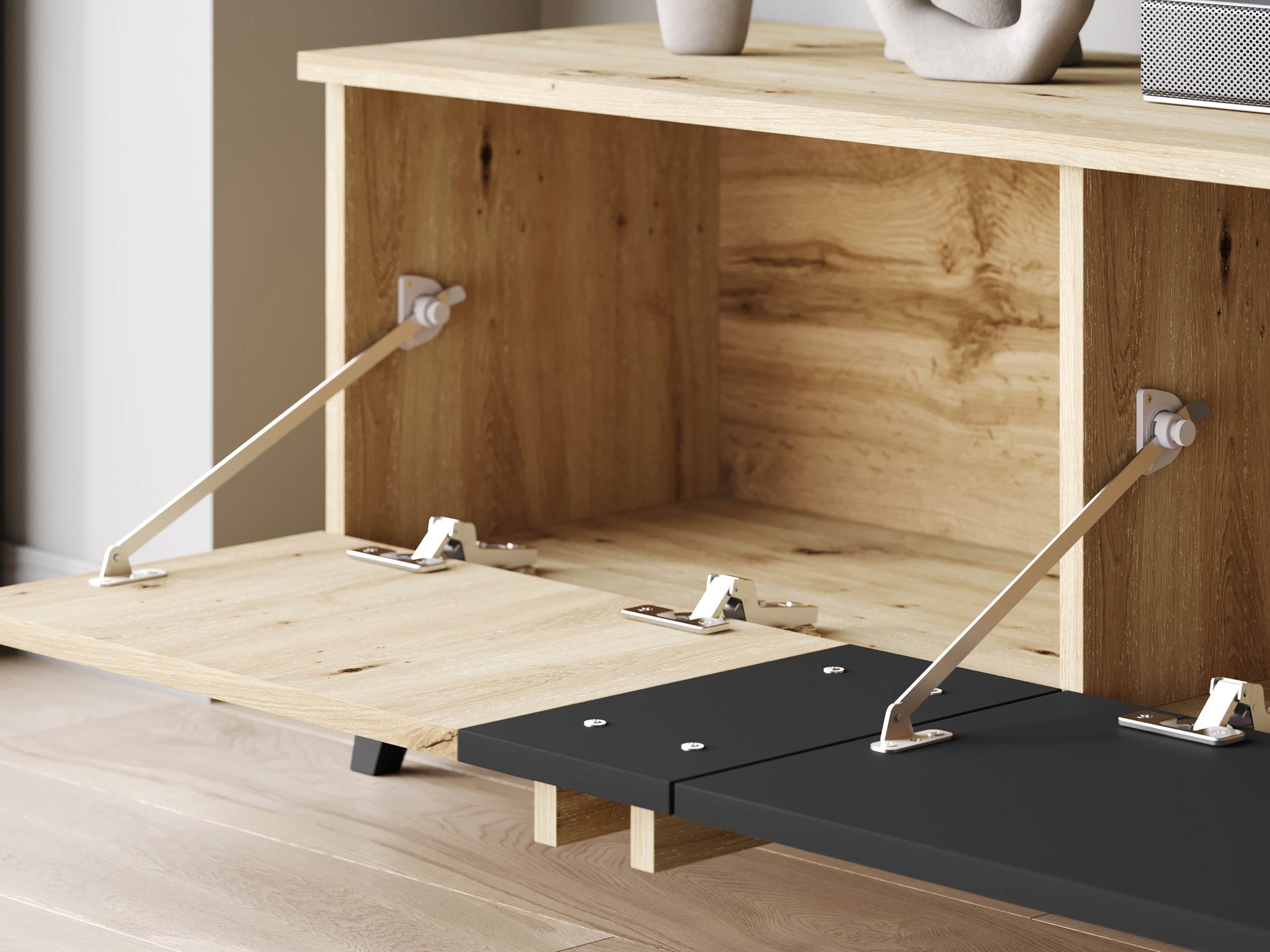 Set de living Facetor III (Stejar artizan + Grafit)